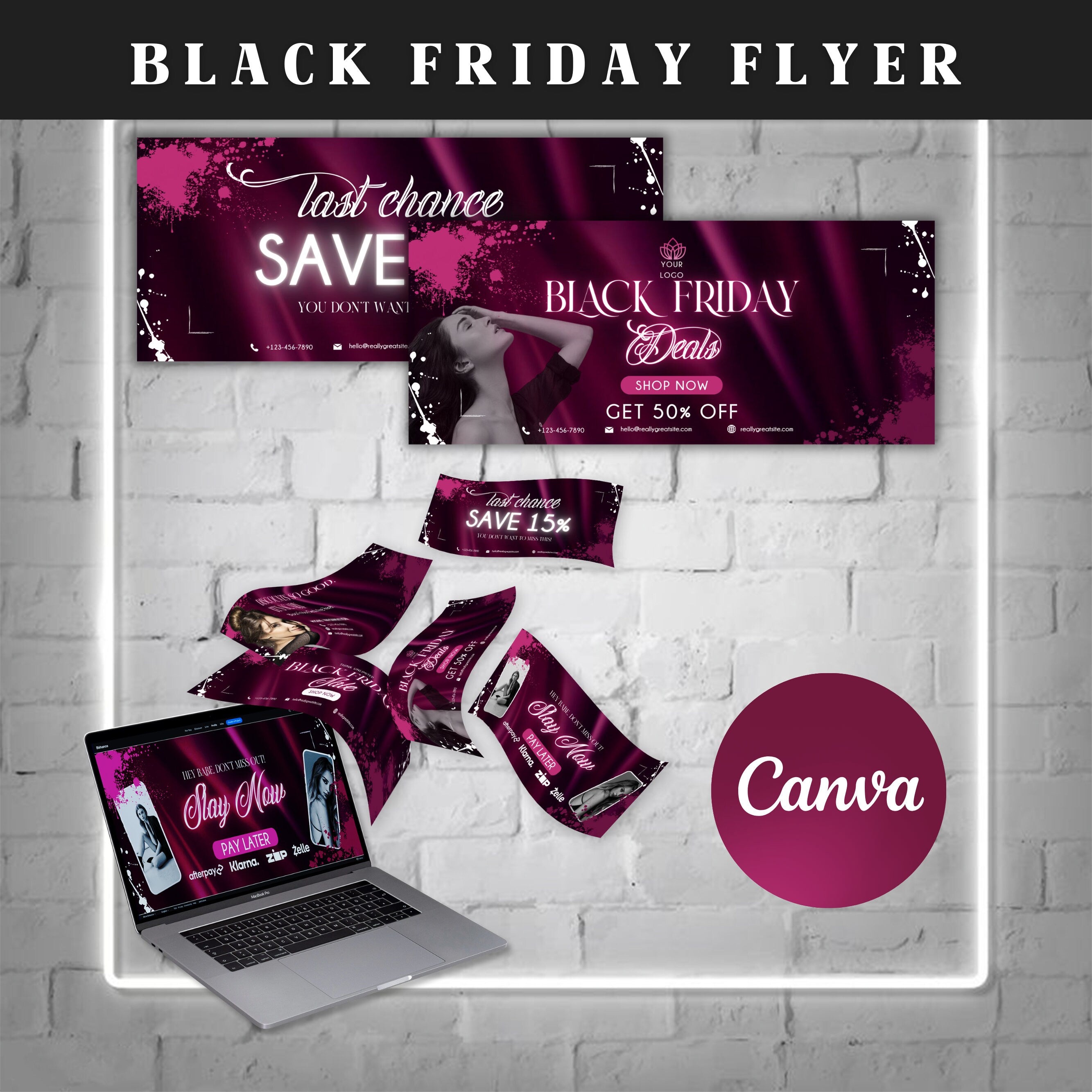 Black Friday Web Banner, Shopify Banner, Black Friday Business Banner, Website Banner, Pre-made Website Design, Web Banner Canva Template