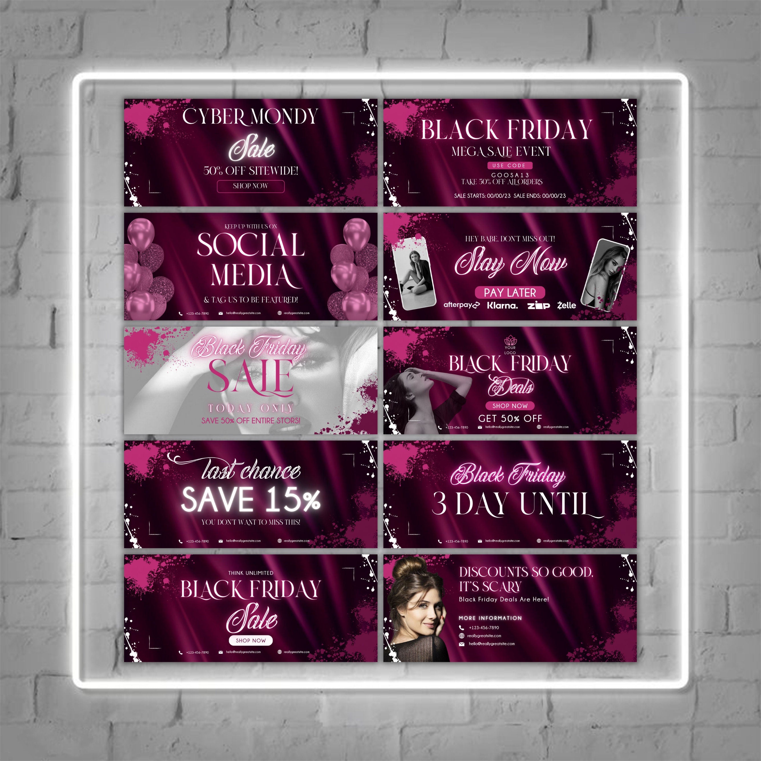 Black Friday Web Banner, Shopify Banner, Black Friday Business Banner, Website Banner, Pre-made Website Design, Web Banner Canva Template