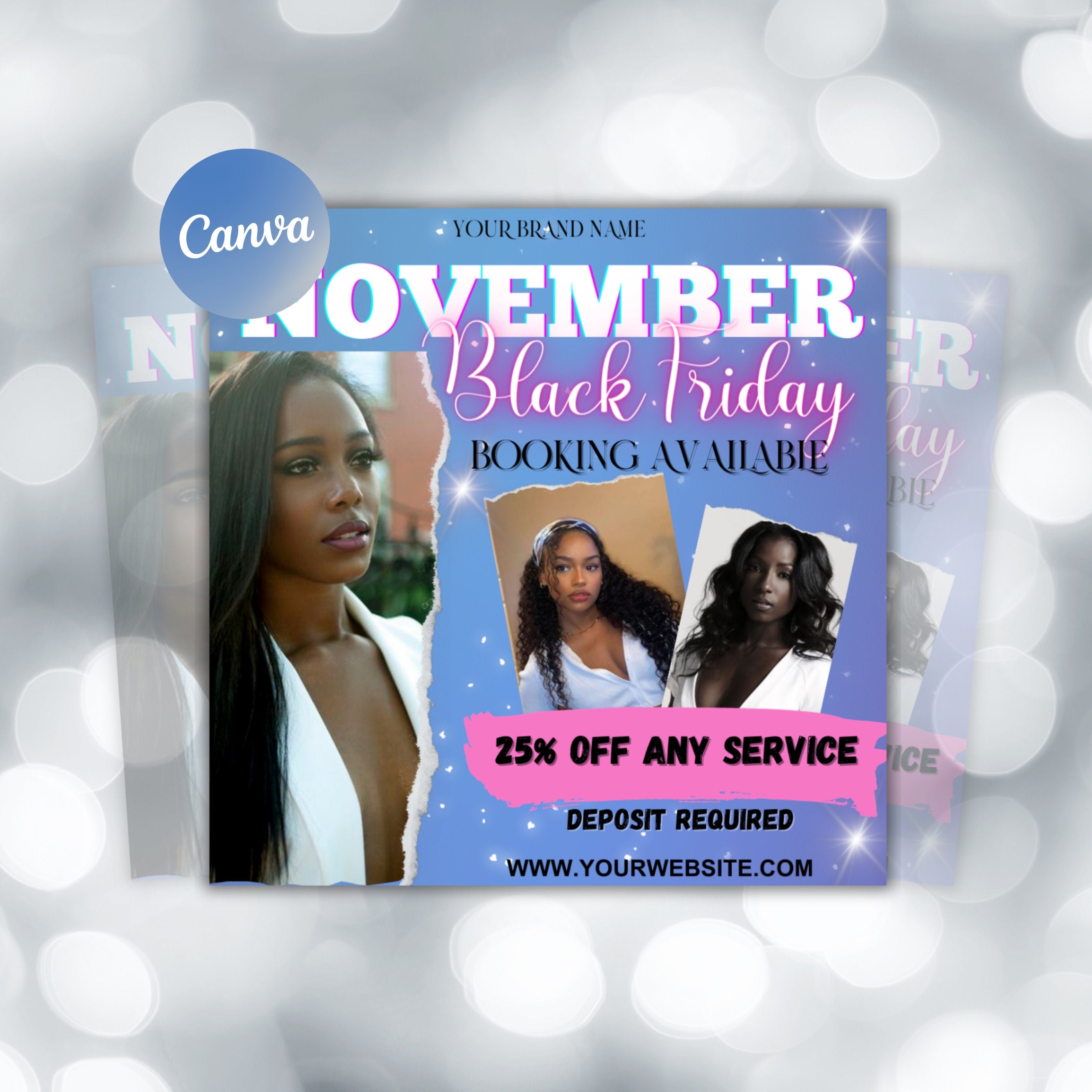 November Black Friday Booking Flyer, DIY Flyer Template Design, November Booking Flyer, Cyber Monday Deals, Booking Flyer, Beauty Flyer