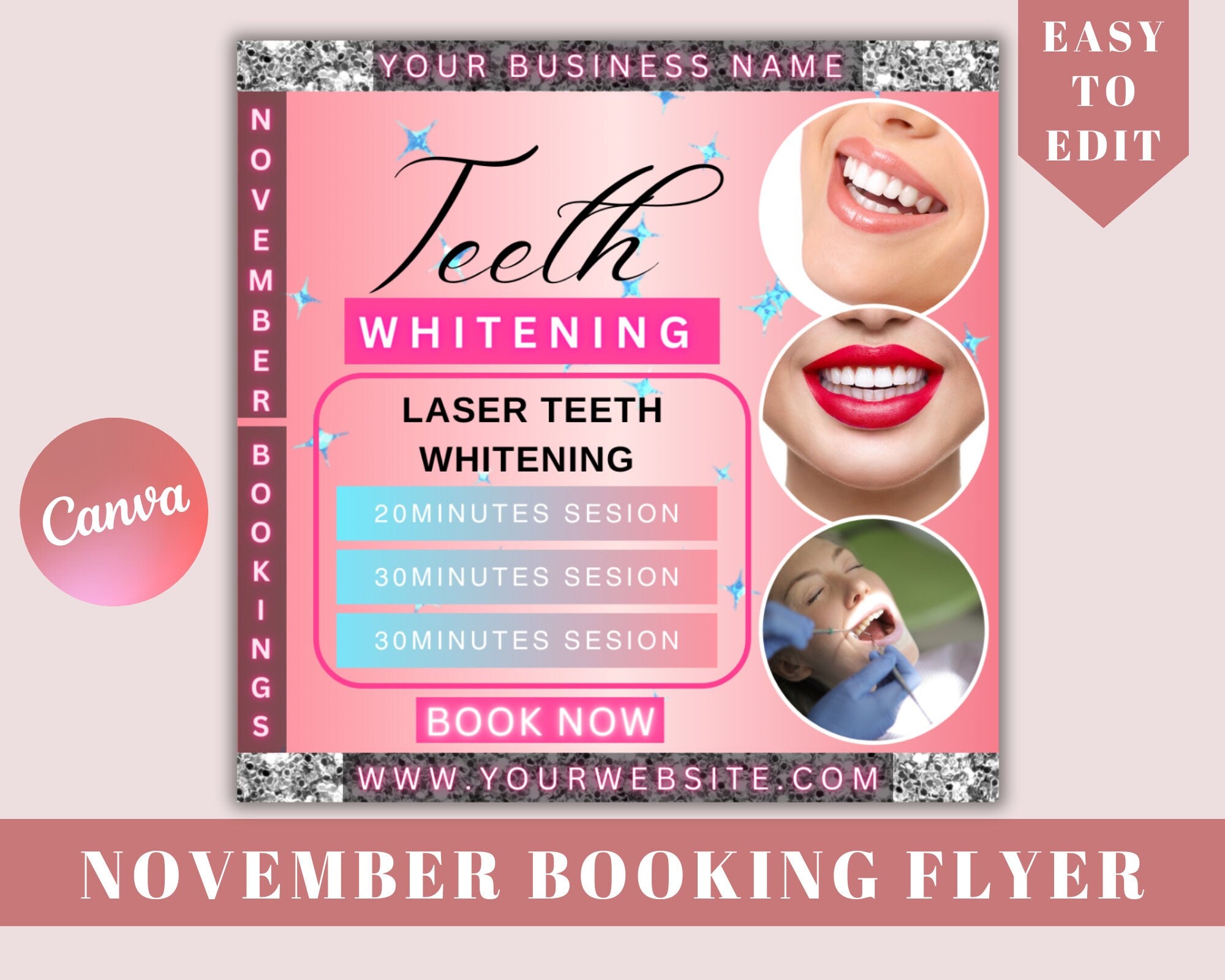 November Booking Flyer, Fall Bookings Flyer, Nail Deals Flyer, November Booking Template, Nail Tech Flyer, Hair Flyer, Book Now Flyer