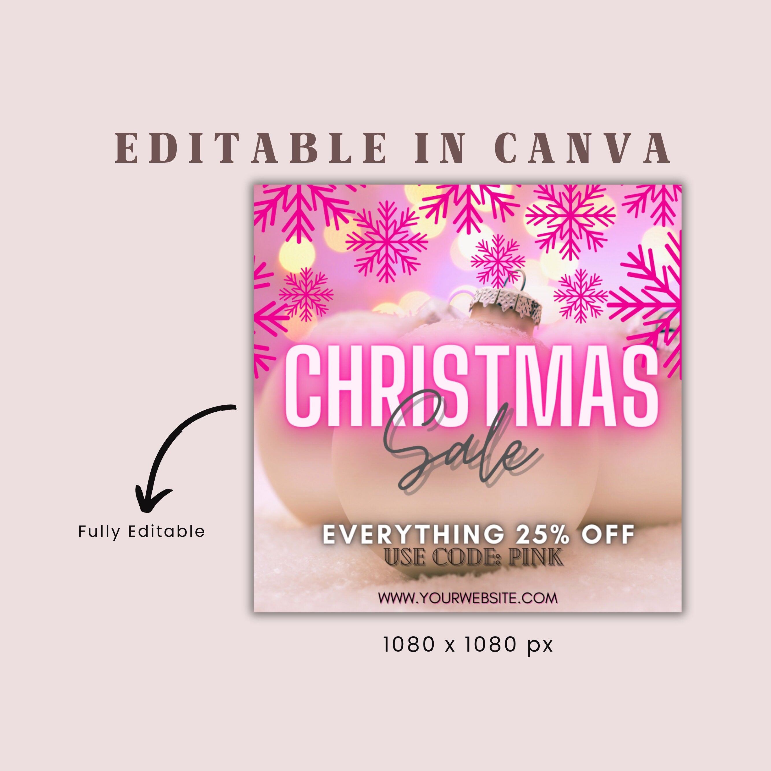 Pink Christmas Sale Flyer, DIY Flyer Template Design, Christmas Flyer, Booking Flyer, Social Media Flyer, Hair Makeup Lashes