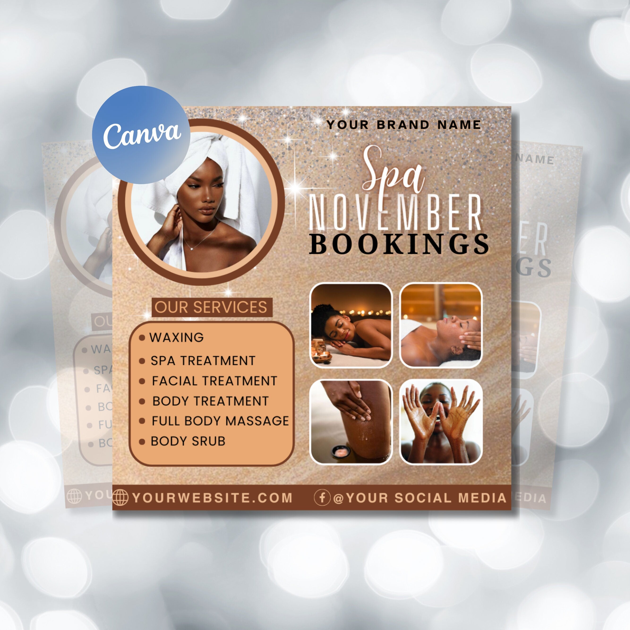 November Booking Flyer, Fall Bookings flyer, Spa Deals Flyer, Makeup Flyer, Deals Flyer, Book Now Appointments, Canva Template