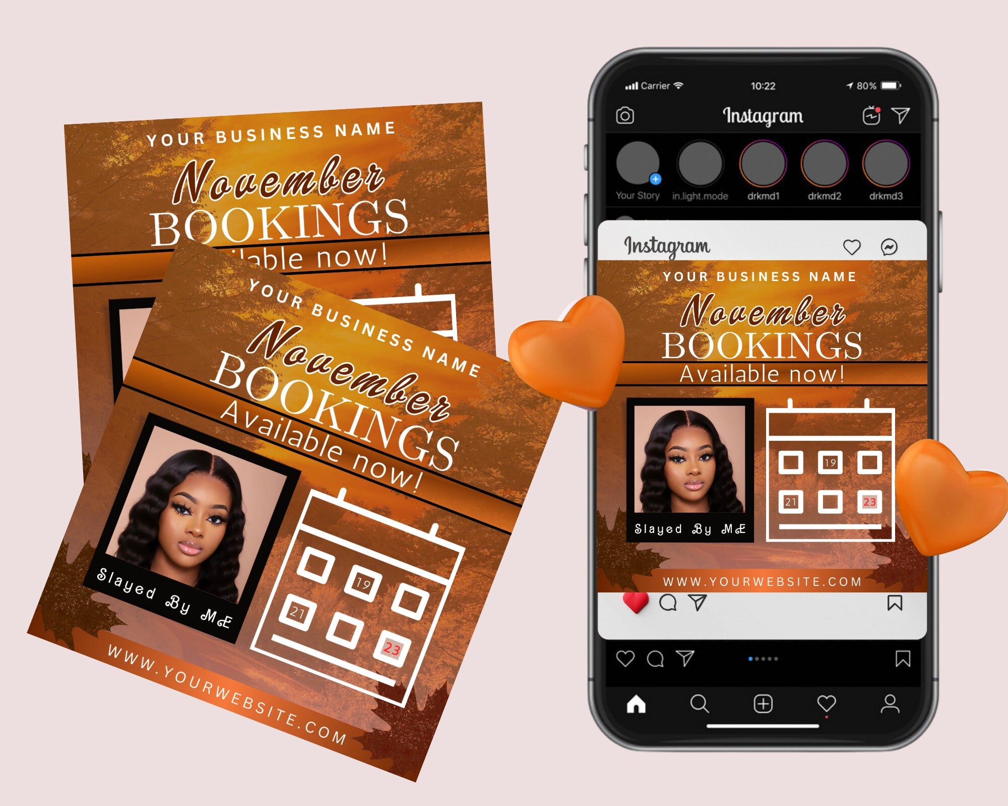 November Bookings Flyer, Fall Appointment Available Flyer, Book Now Appointments, Appointment Flyer, Hair, Nails, Makeup Lashes Braids Wigs