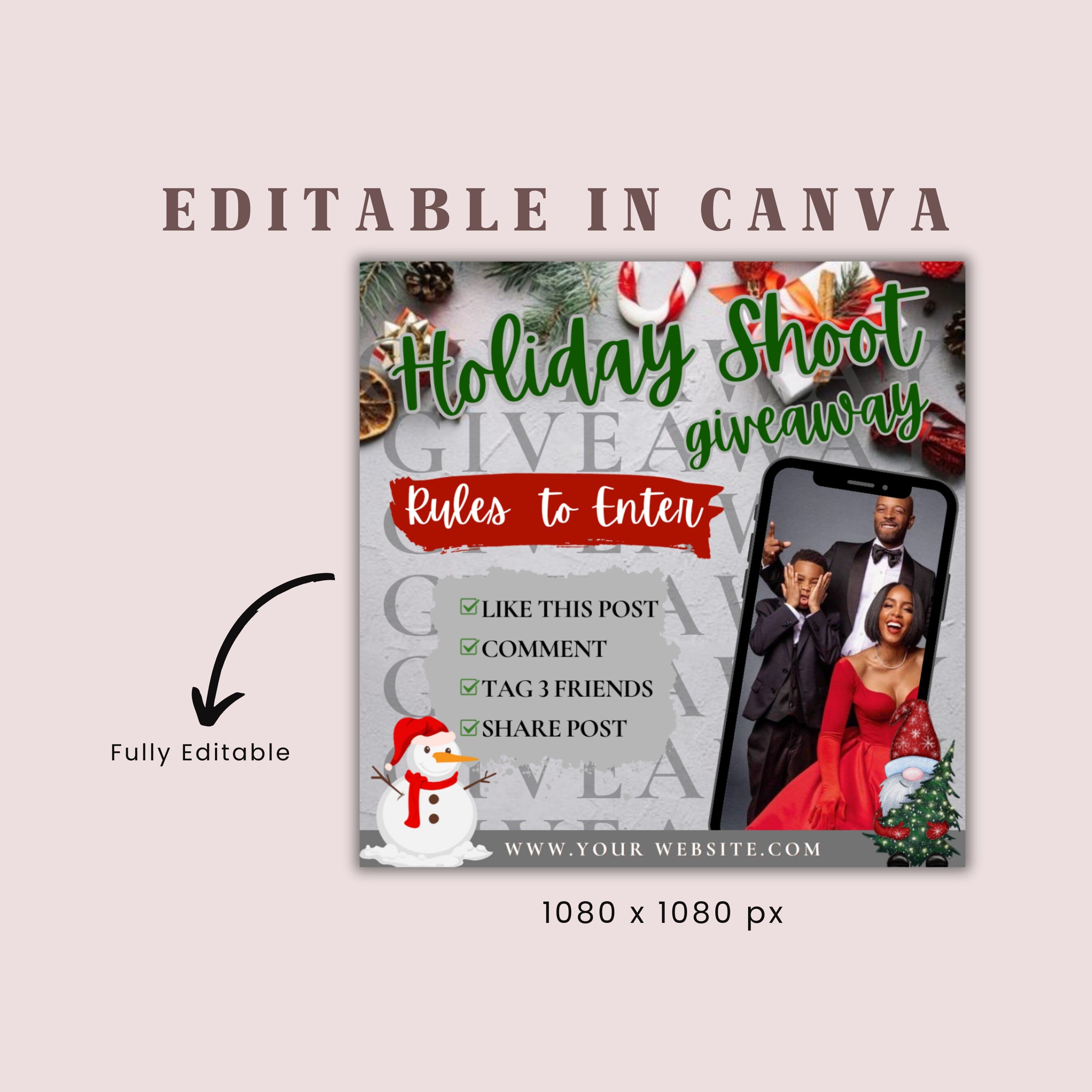 Photographer Giveaway Flyer, Christmas Flyer, Beauty Flyer, Social Media Flyer, Instagram Flyer, Instagram Post, Event Flyer