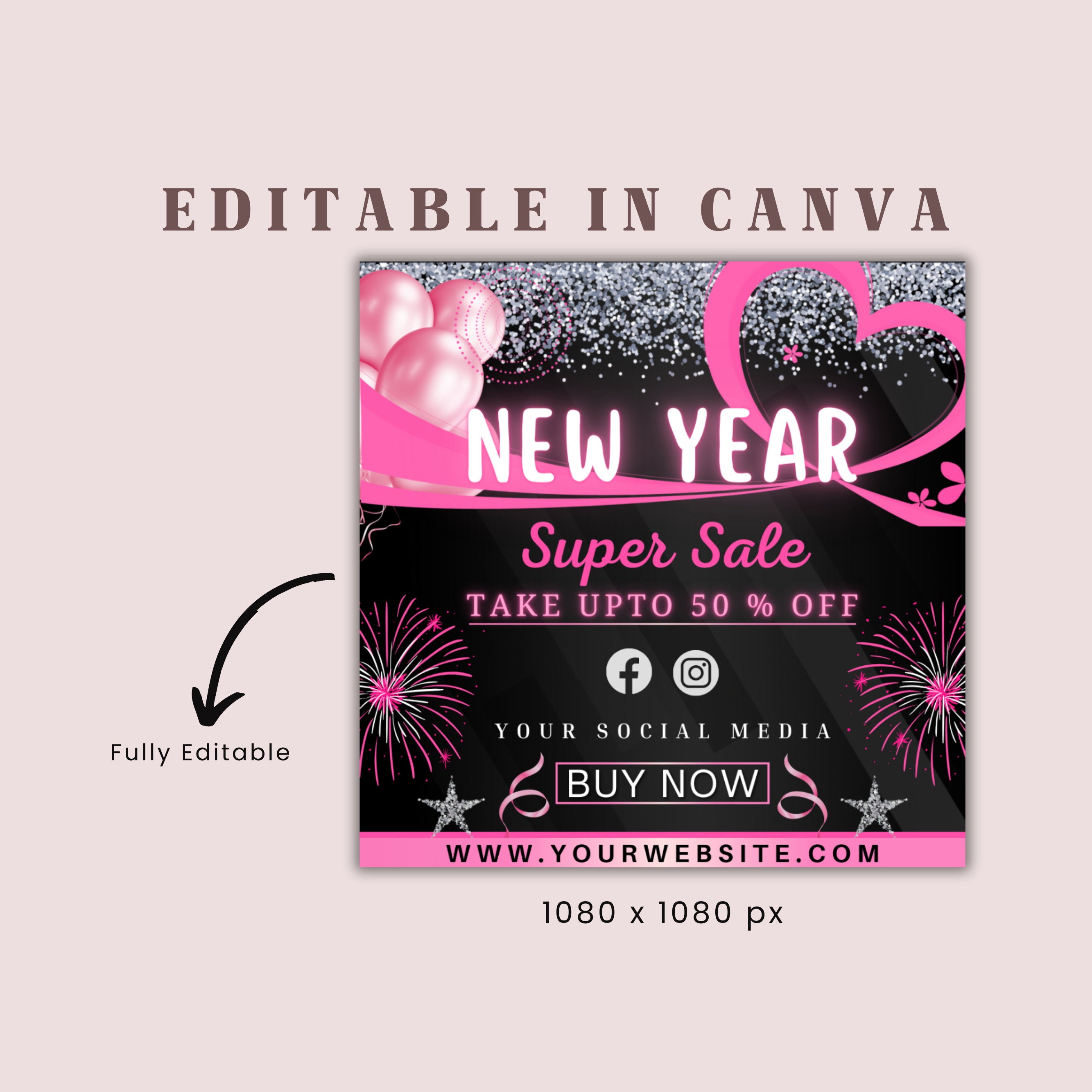 New Years Sale Flyer, Hair Sale Flyer, New Years Invite, Holiday Flyer, Booking Flyer, Hair Flyer, Lash Sale Flyer Social Media Flyer