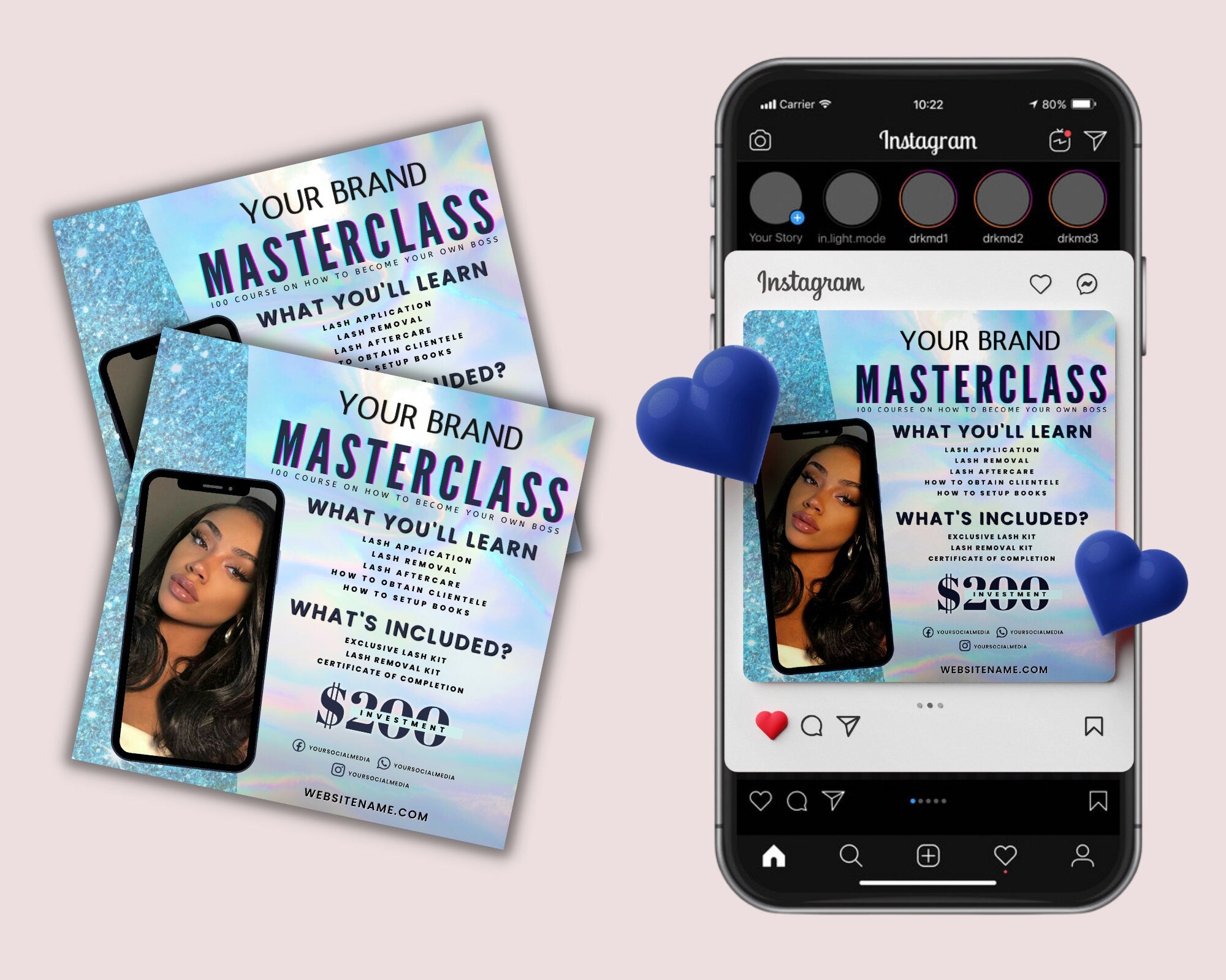 Masterclass Social Media Flyer, Social Media Flyer, Masterclass Makeup Branding Template