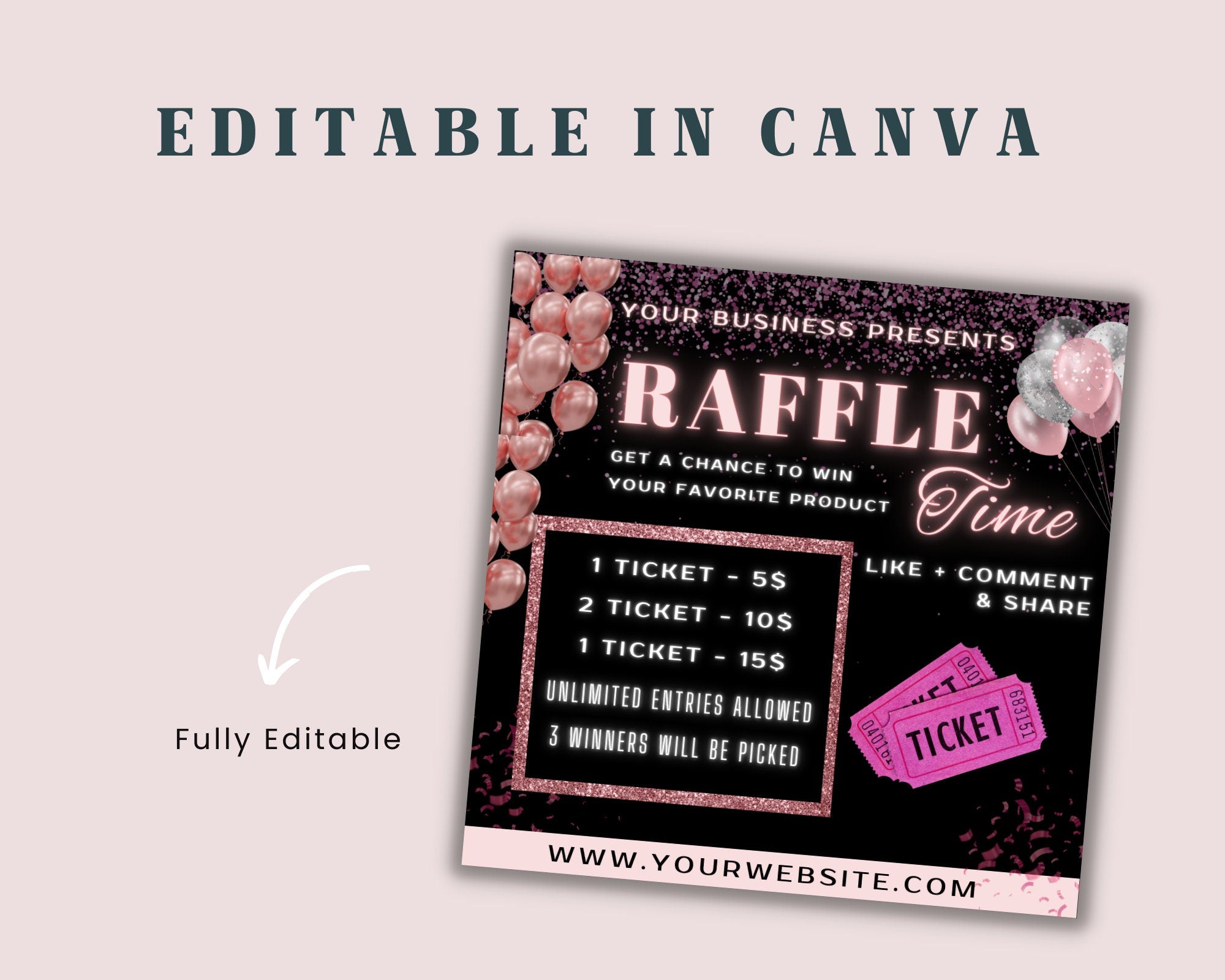 Raffle Ticket Poster, Social Media Flyer, Flyer Design, Raffle Ticket Flyer, Lash Raffle Flyer, Raffle Flyer, Giveaway Flyer, Contest Flyer