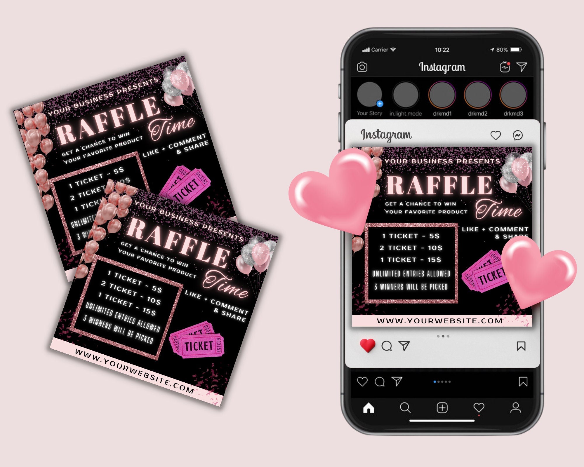 Raffle Ticket Poster, Social Media Flyer, Flyer Design, Raffle Ticket Flyer, Lash Raffle Flyer, Raffle Flyer, Giveaway Flyer, Contest Flyer