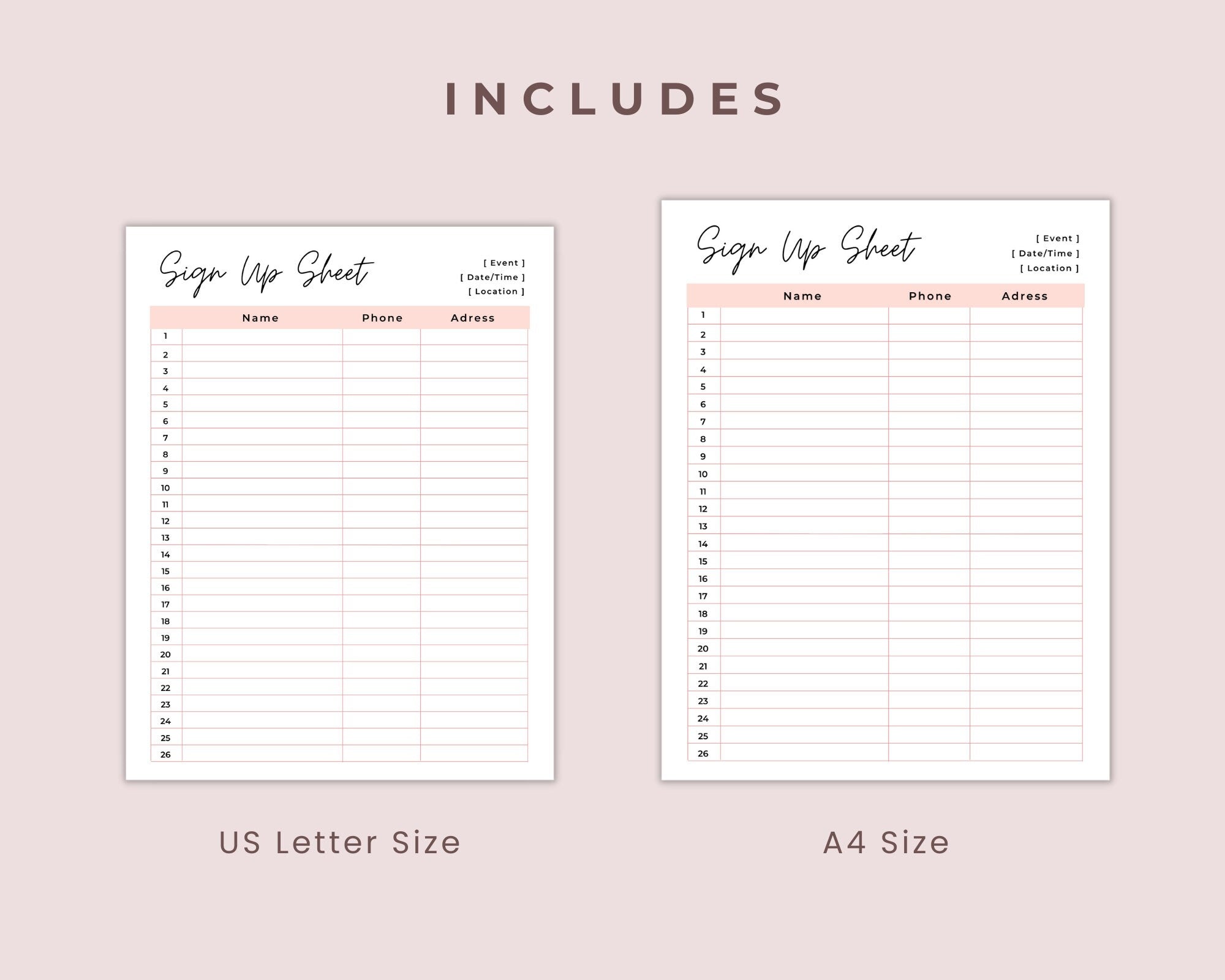 Sign Up Sheet Contact Detail Form Template, Editable Sign Sheet, Customer Sign Up, Business Sign Up, Sign Up Template