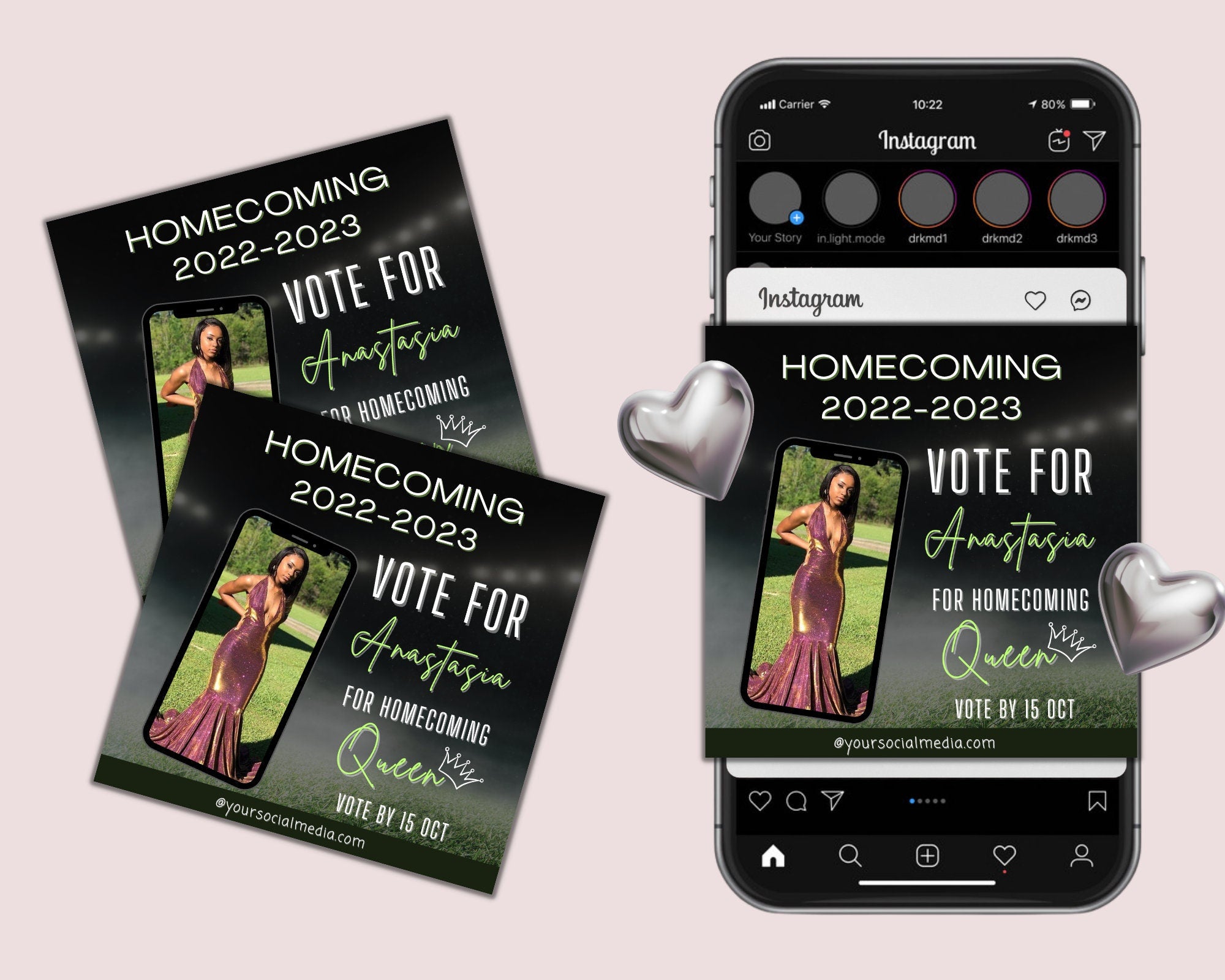 Homecoming Queen Vote Flyer, Book Now Flyer, Instagram Flyer, Beauty Flyer, Homecoming Campaign, Homecoming Court, Homecoming Flyer