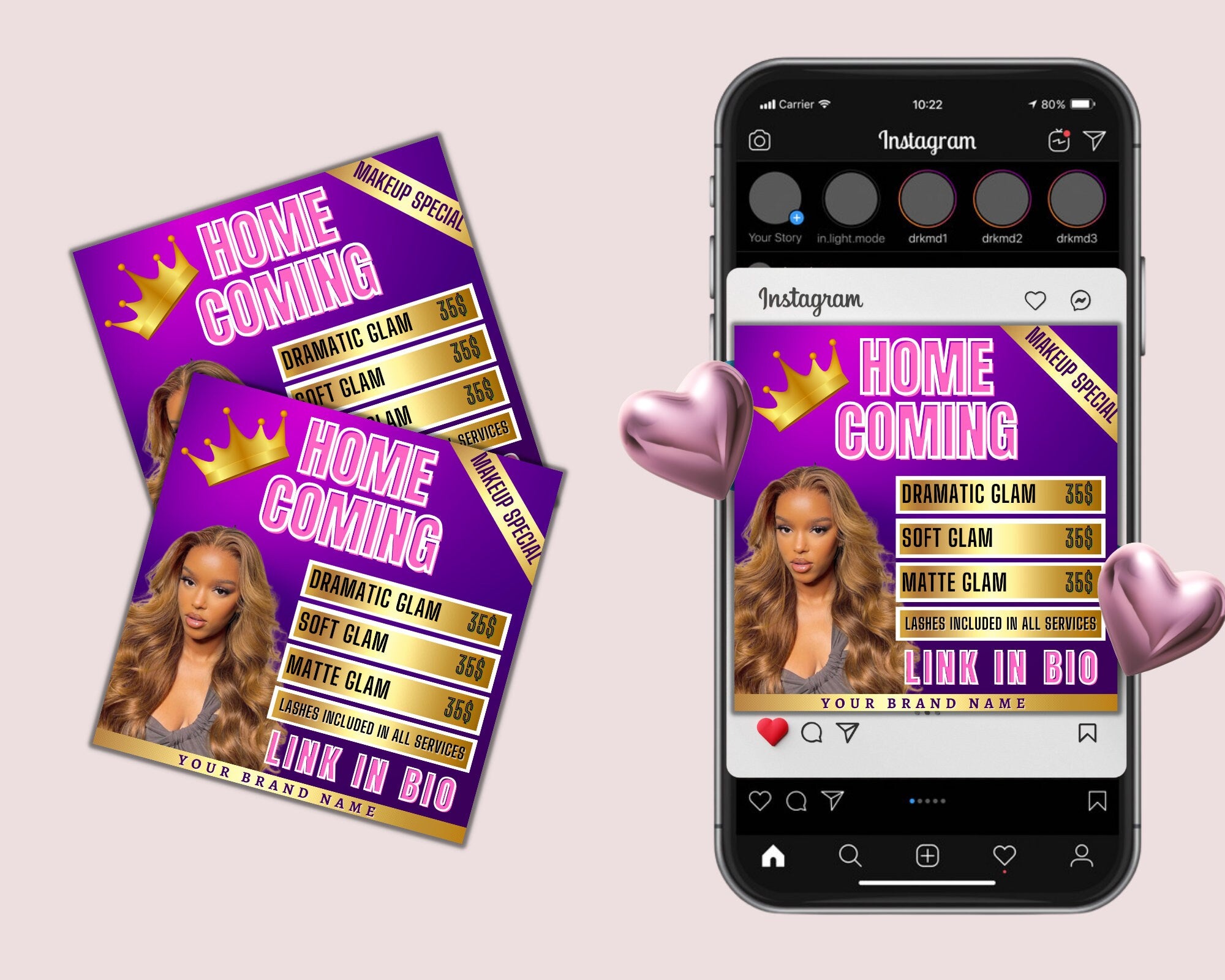 Book Now Flyer, Instagram Flyer, Beauty Flyer, Makeup Flyer, Digital Flyer, Makeup Special, Hair Flyer, Sale Flyer, Lashes Flyer