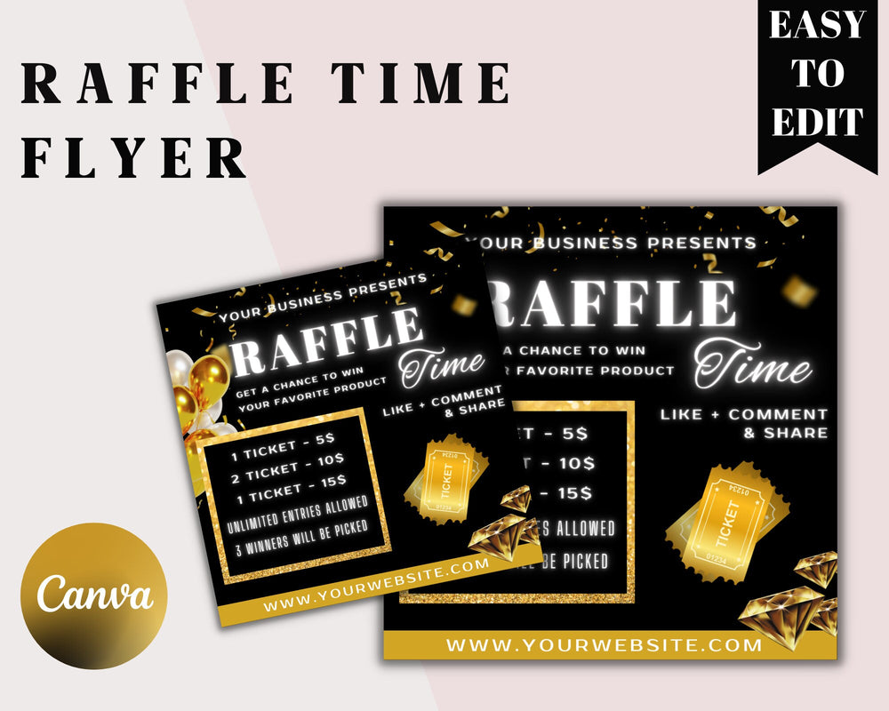 Raffle Ticket Template, Flyer Template, Instagram Flyer, Hair Raffle F