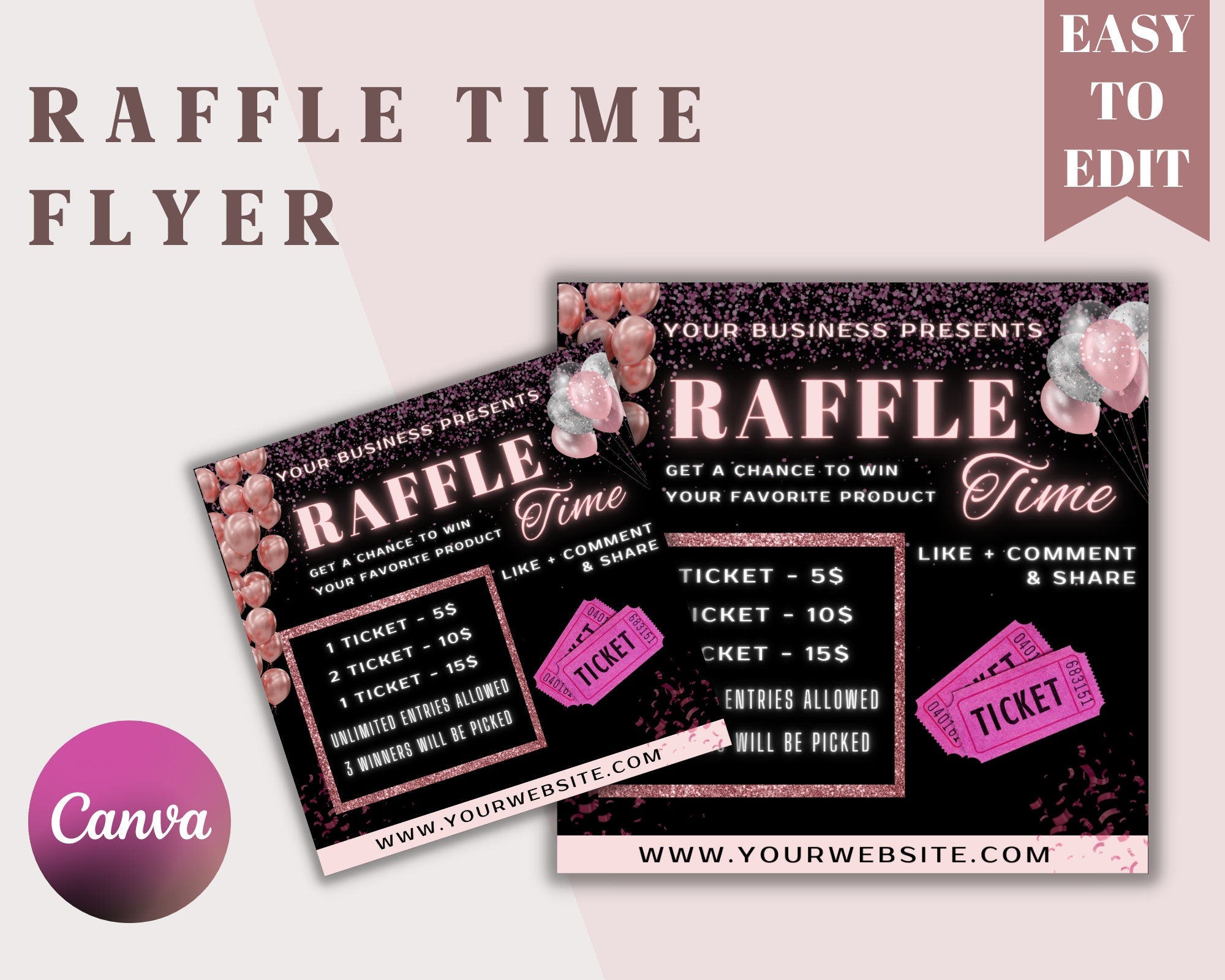 Raffle Ticket Poster, Social Media Flyer, Flyer Design, Raffle Ticket Flyer, Lash Raffle Flyer, Raffle Flyer, Giveaway Flyer, Contest Flyer