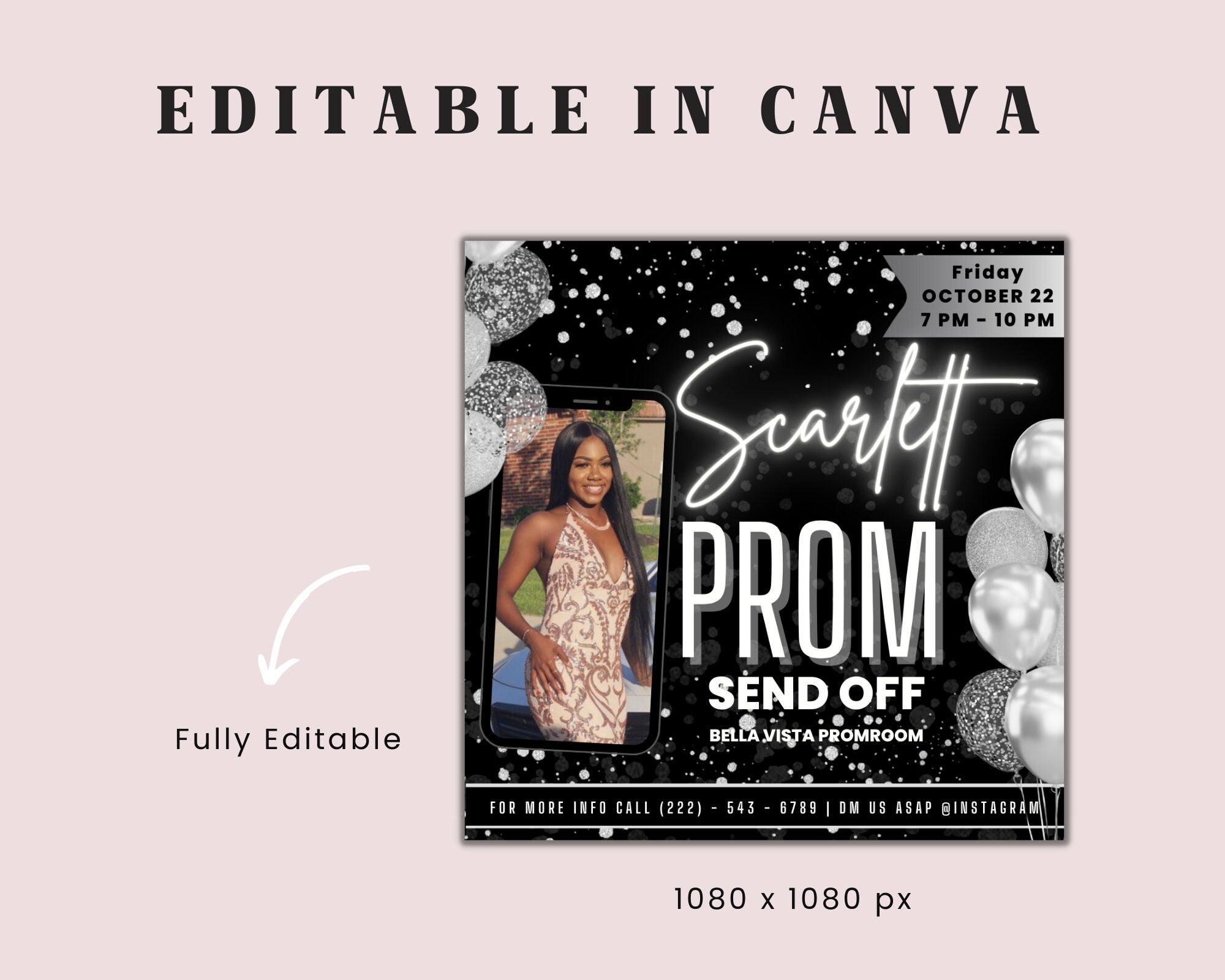 Prom Invitation Flyer, Prom Event Flyer, Prom Invitation, Prom Event Poster, Prom Party Invite, Prom Celebration, Party Flyer Template