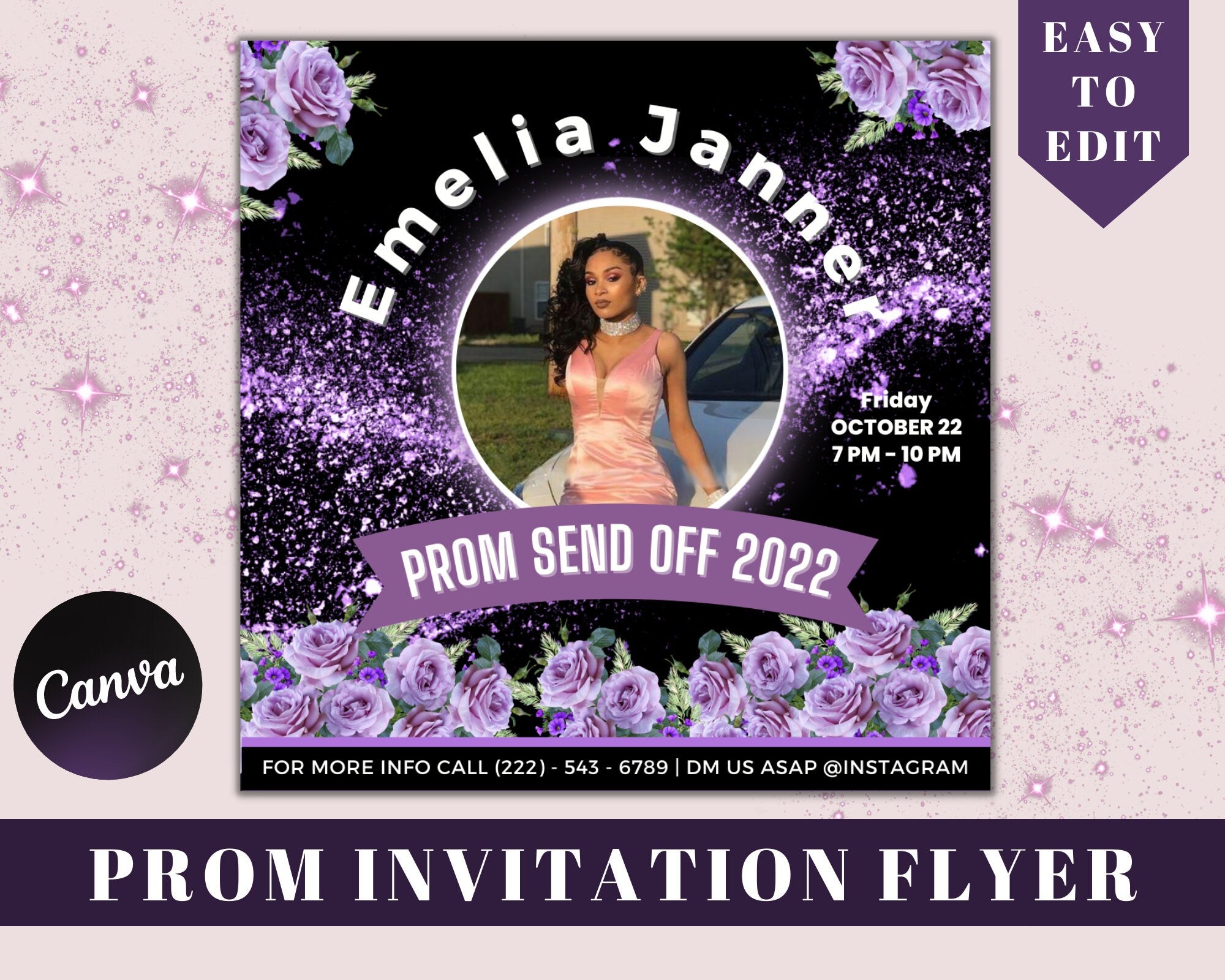 Prom Invite, Prom Invitation Flyer, Prom Celebration, Prom Event Flyer, Prom Invitation, Prom Event Poster, Prom Party Invite