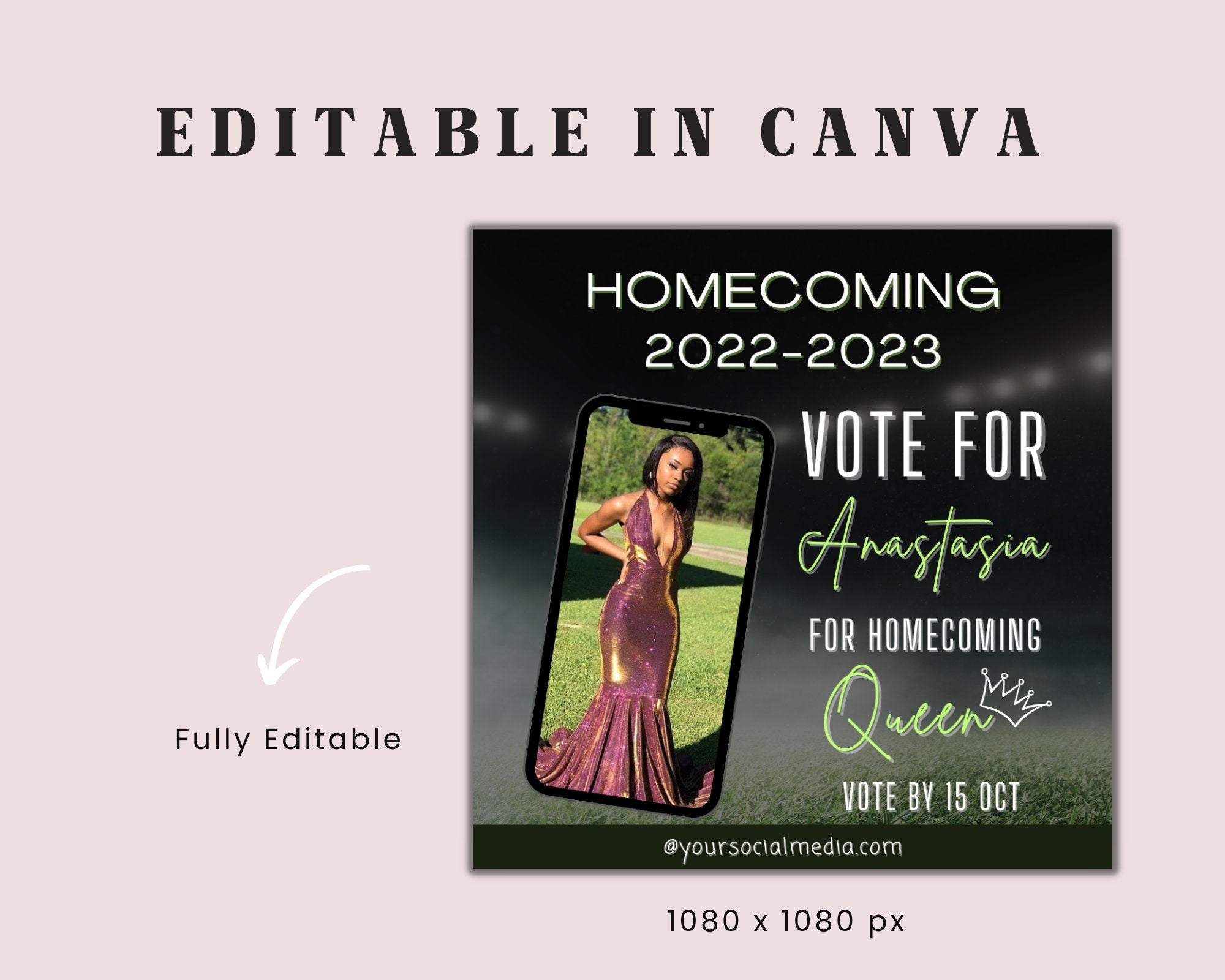 Homecoming Queen Vote Flyer, Book Now Flyer, Instagram Flyer, Beauty Flyer, Homecoming Campaign, Homecoming Court, Homecoming Flyer