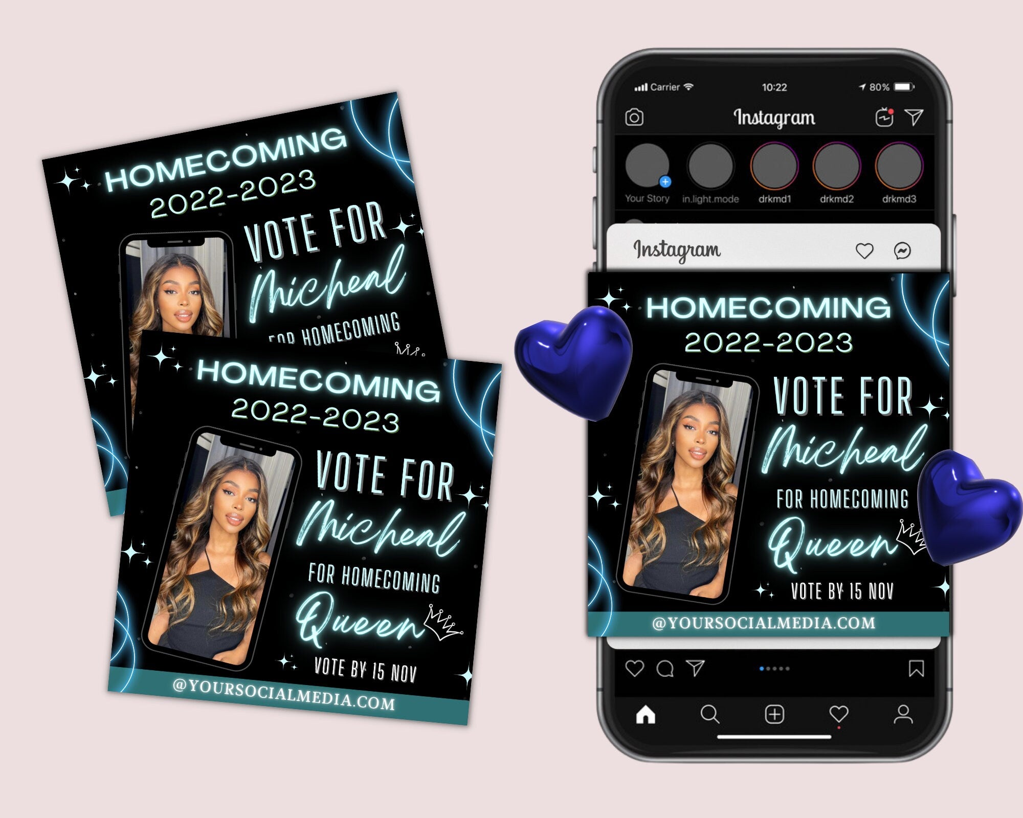 Vote Homecoming Queen Flyer,Homecoming Queen, Book Now Flyer, Instagram Flyer, Beauty Flyer, Homecoming Campaign