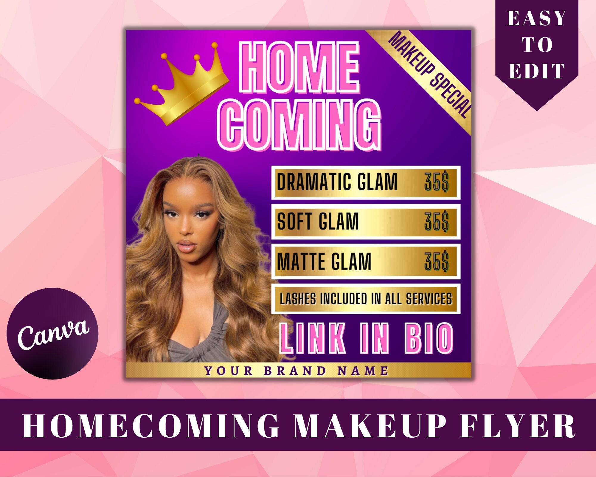 Book Now Flyer, Instagram Flyer, Beauty Flyer, Makeup Flyer, Digital Flyer, Makeup Special, Hair Flyer, Sale Flyer, Lashes Flyer