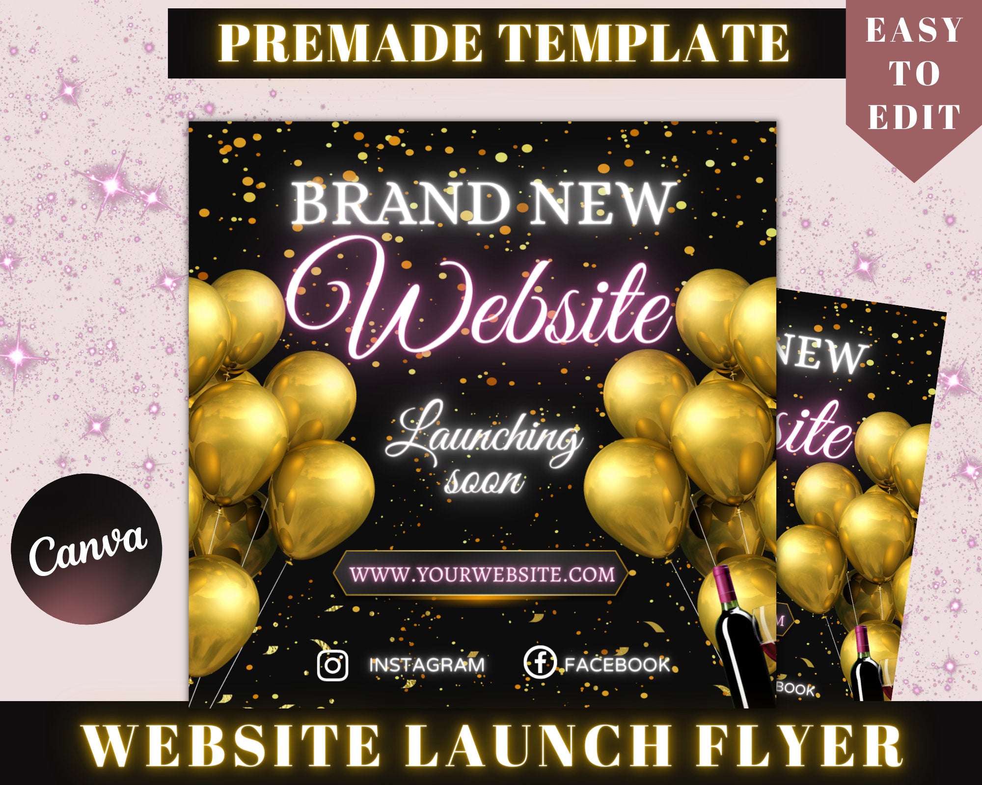 Website Launch Flyer, Branding Flyer, Grand Opening Flyer, Shop Opening, Web launch Flyer, Website Lauch, Wig Flyer, Book Now Appointment