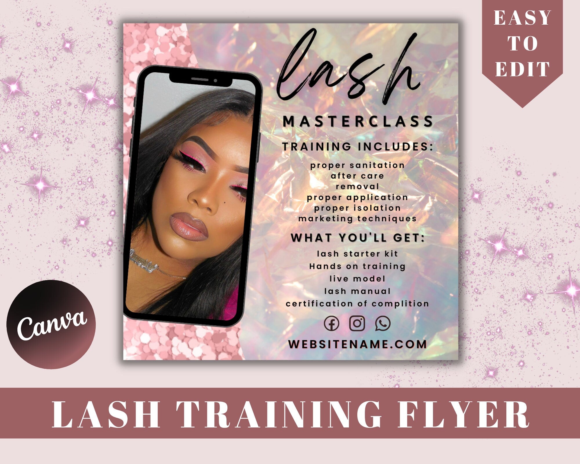 Lash Training Flyer, Flash Sale Flyer, Beauty Flyer, Lash Business, Instagram Flyer, Lash Class, Lash Training Flyer, Social Media Flyer