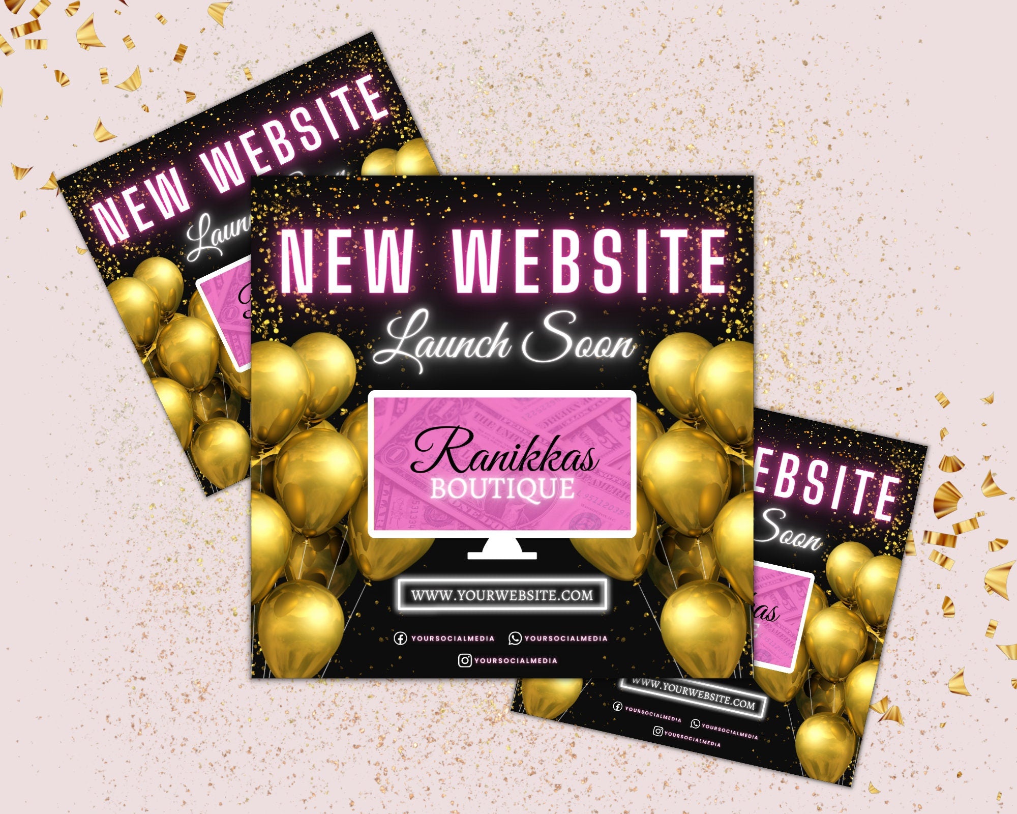 Official Website Launch Flyer, Branding Flyer, Grand Opening Flyer, Shop Opening, Book Now Appointment, Hairstylist Flyer, Web launch Flyer