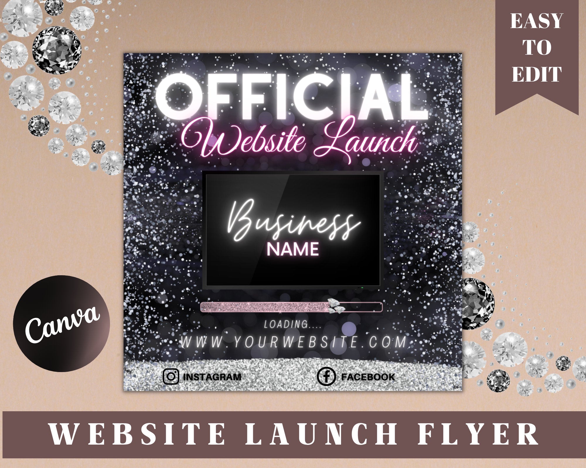 Grand Opening Flyer, Website Launch Flyer, Branding Flyer, Official Website Launch Flyer, Shop Opening, Book Now Appointment, Products Flyer