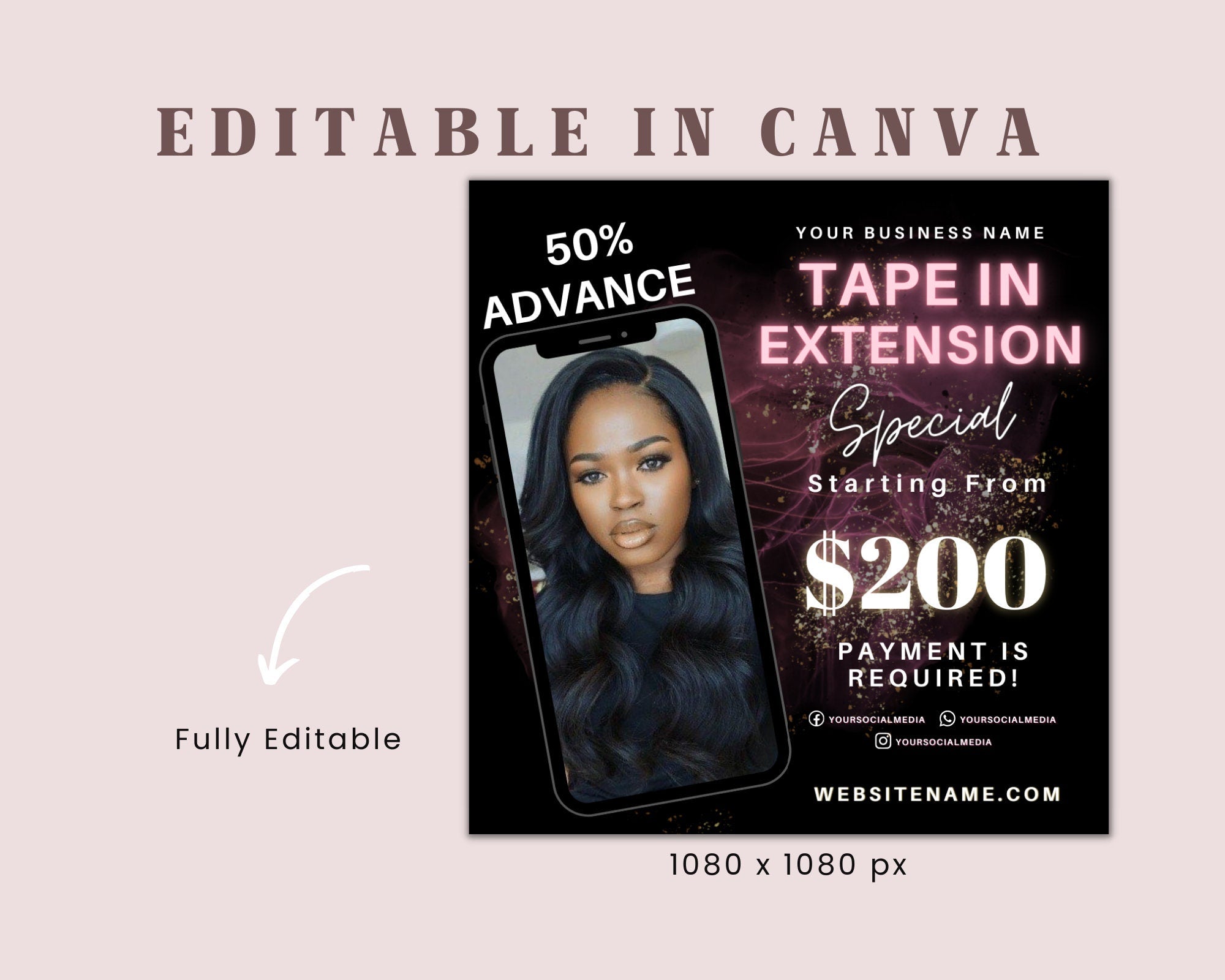 Tape In Hair Extension, Tape In Extension, Tape In Extension Flyer, Hair Flyer Fall, Diy Hair Flyer, Hair Extension Post, Tape In Flyer