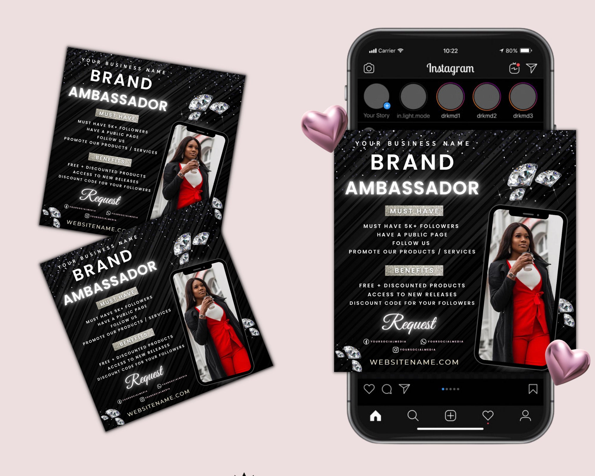 Brand Ambassador Flyer, Lash Ambassador, Makeup Ambassador, Brand Exposure Flyer For Branding Your Small Business