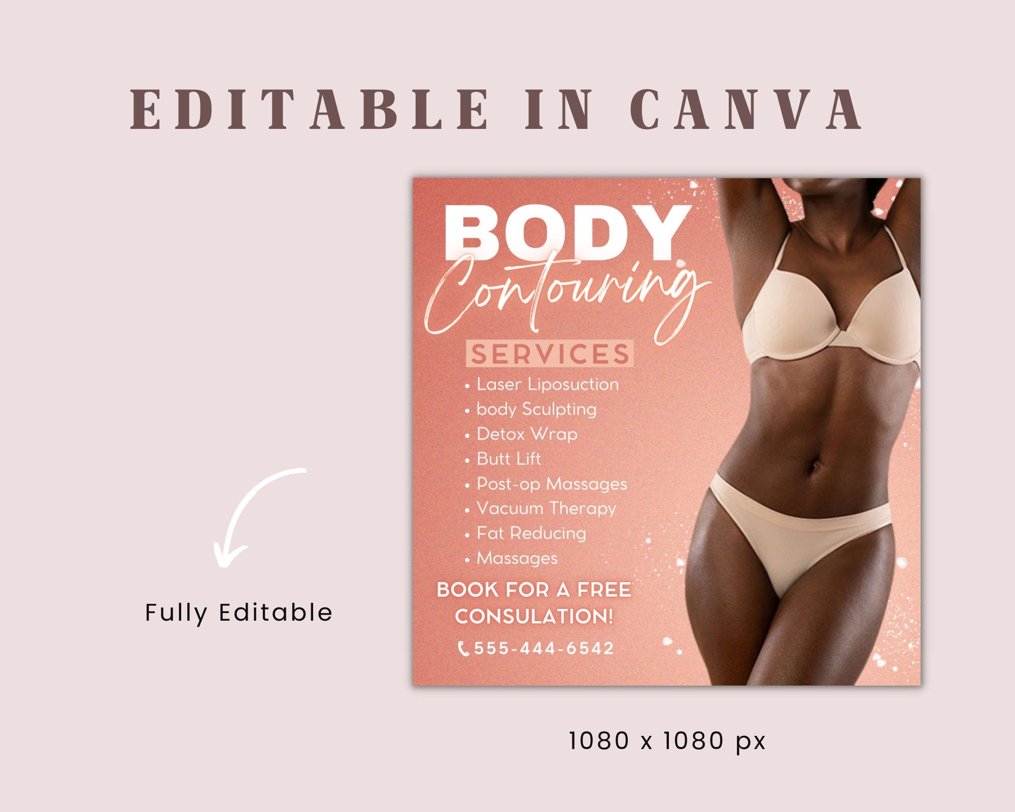 Body Contouring Flyer, Body Sculpting Flyer, Body Contour Flyer, Body Sculpting Post, Body Contouring Template, Body Sculpting