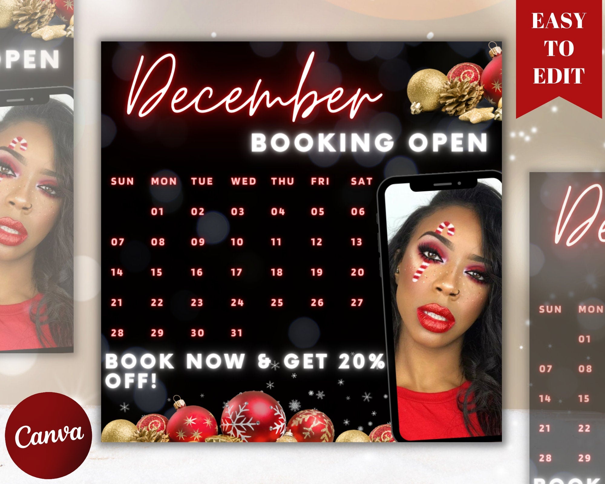 Appointment Available Flyer, December Book Now, Christmas Book Now, Christmas Appointment, December  Appointment Flyer