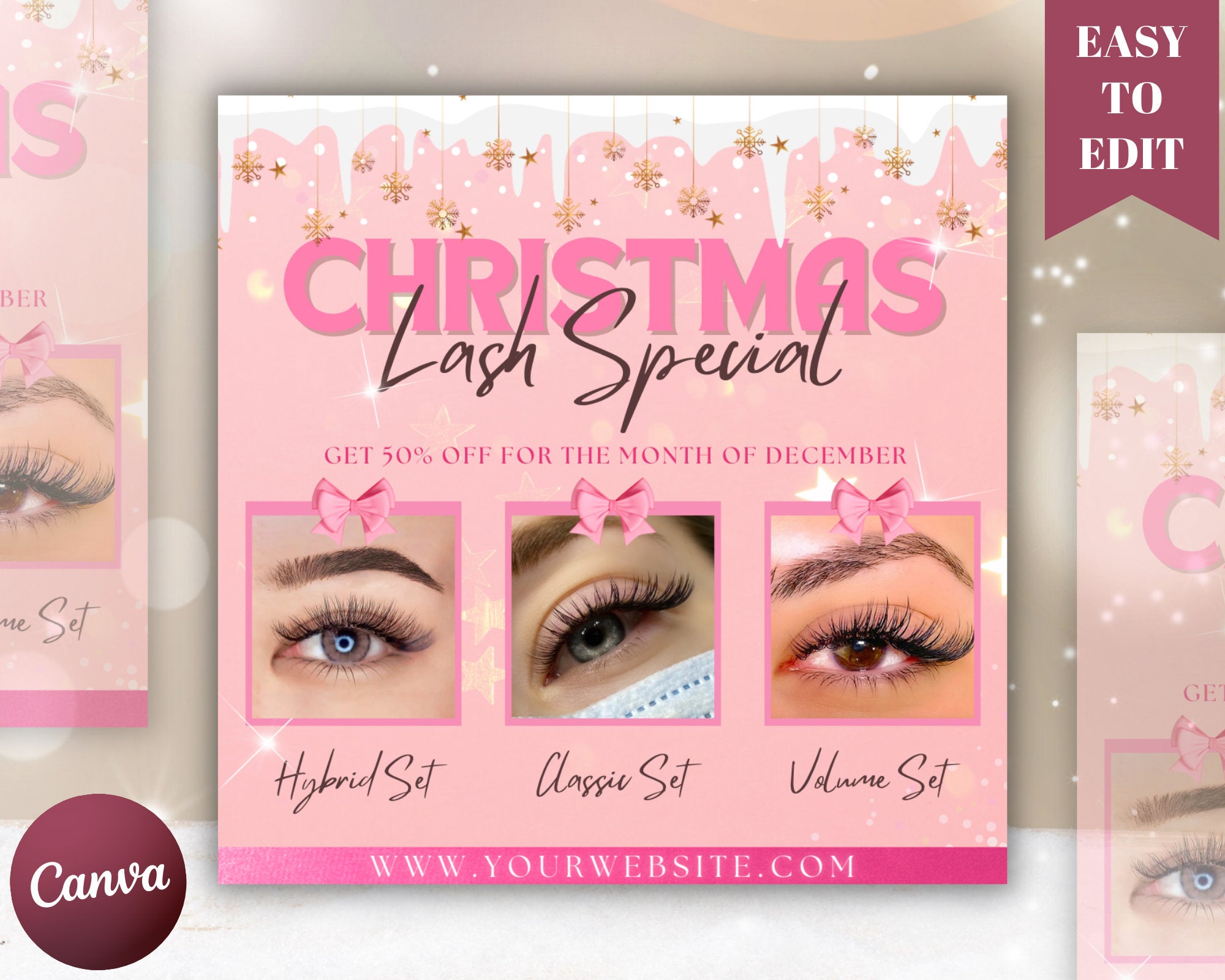 Christmas Lash Extension Flyer, Christmas Lash Flyer, Lash Service, Lash Extension Sale Flyer, Lash MUA Extensions, Extension Services Flyer