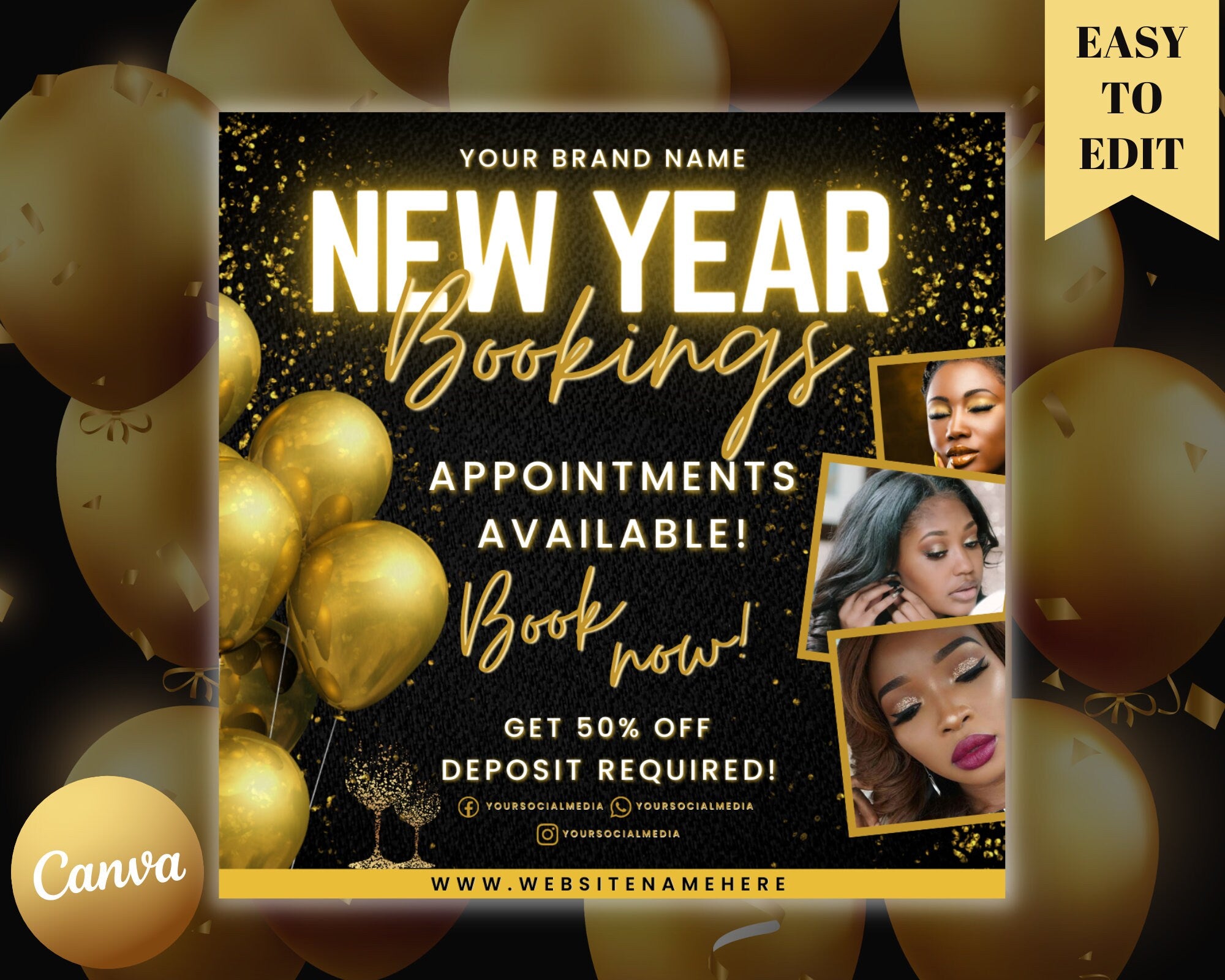 New Year Book Now Flyer, Holiday Bookings, New Year Booking, New Year Flyer, Holiday Bookings, Holiday Season Flyer, Diy Flyer Template