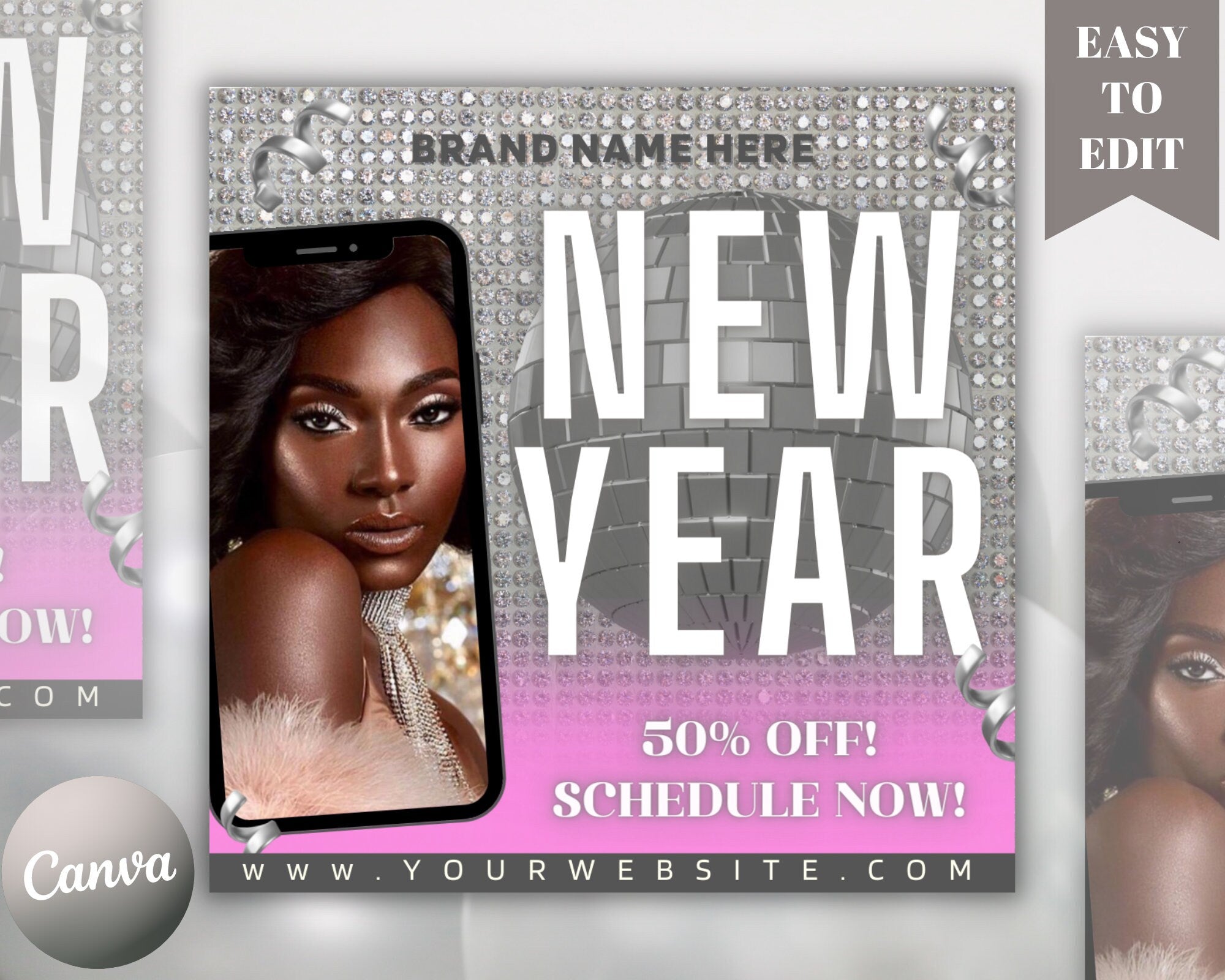 New Year Flyer, Booking Flyer, Appointment Flyer, Hair Booking Flyer, Lash Booking Flyer, Makeup Appointment, Nail Appointment