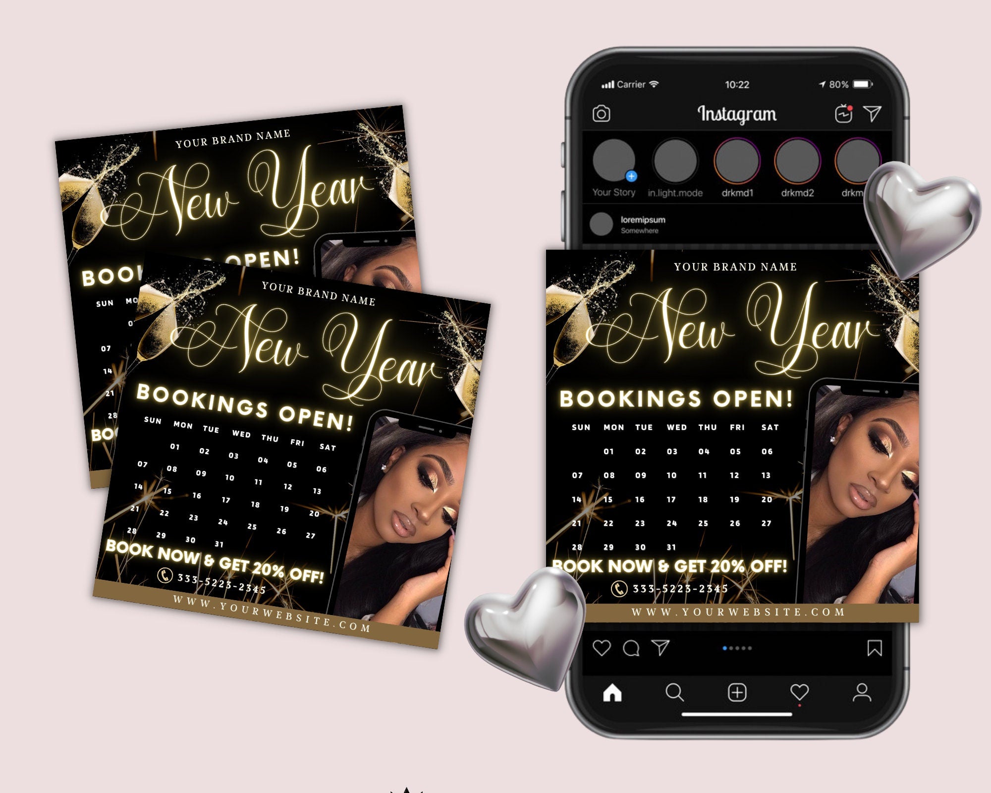 New Year Booking Flyer, Book Now Flyer, Holiday Bookings, Holiday Flyer, Holiday Sale, Holiday Season Flyer, Lash Sale Flyer, New Year Flyer