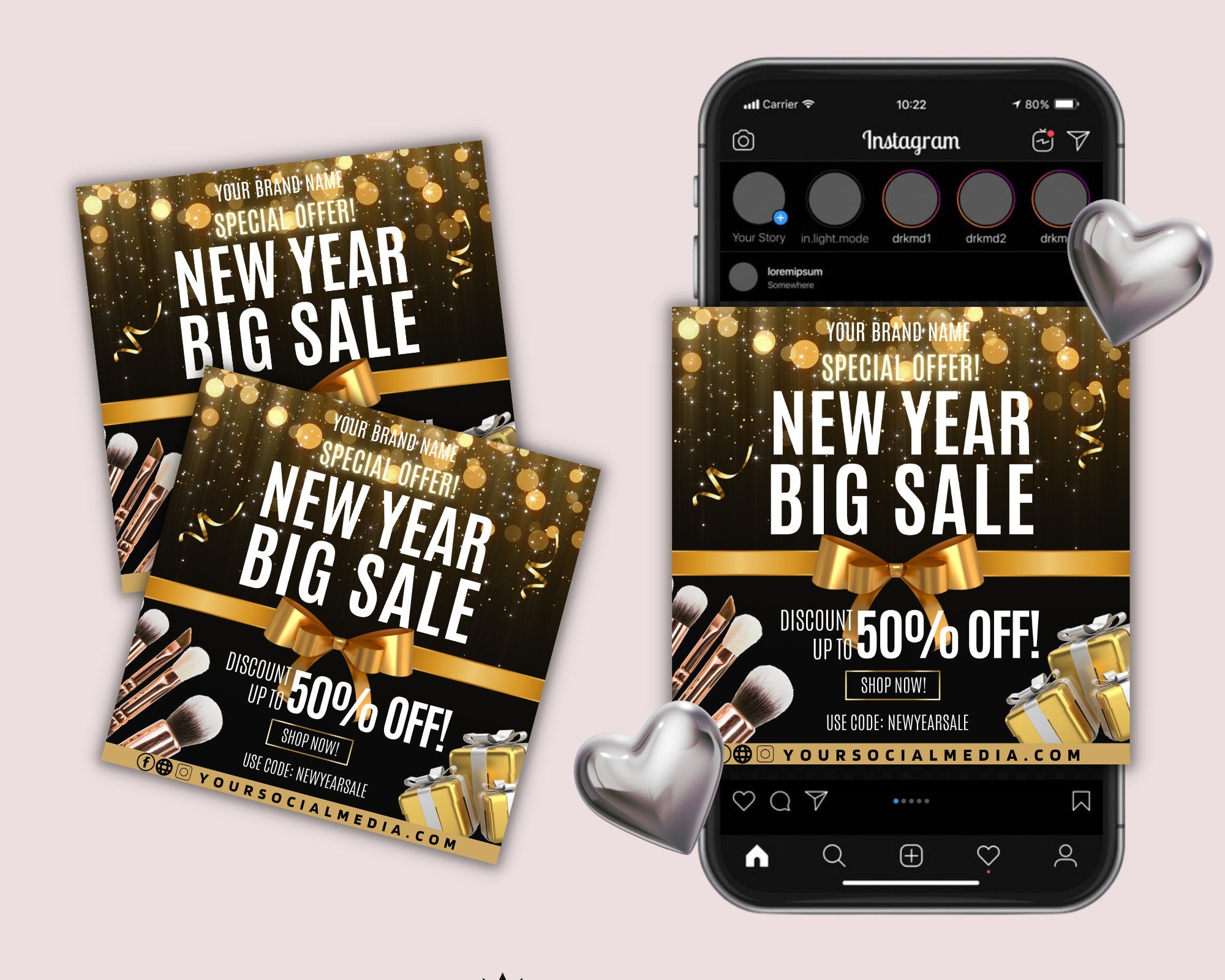 New Year Sale Flyer, Holiday Sale Flyer, Social Media Flyer, New Year Booking, Pre Made Flyer, Flash Sale Flyer