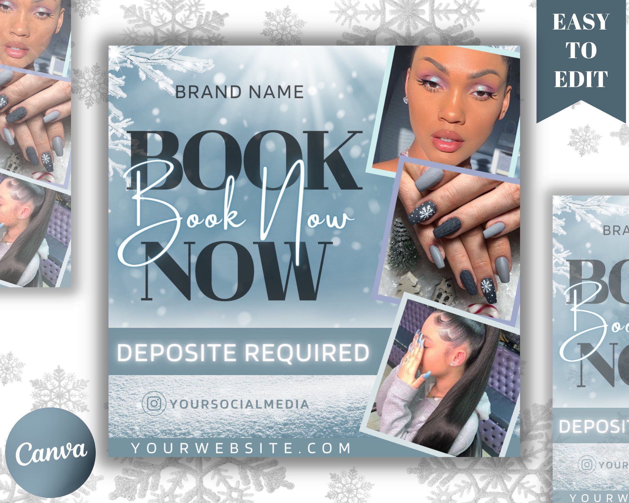 December Bookings Flyer Christmas Theme - Appointments Flyer, Book Now Flyer, Bookings Flyer, Christmas Sale Flyer, Make up Flyer