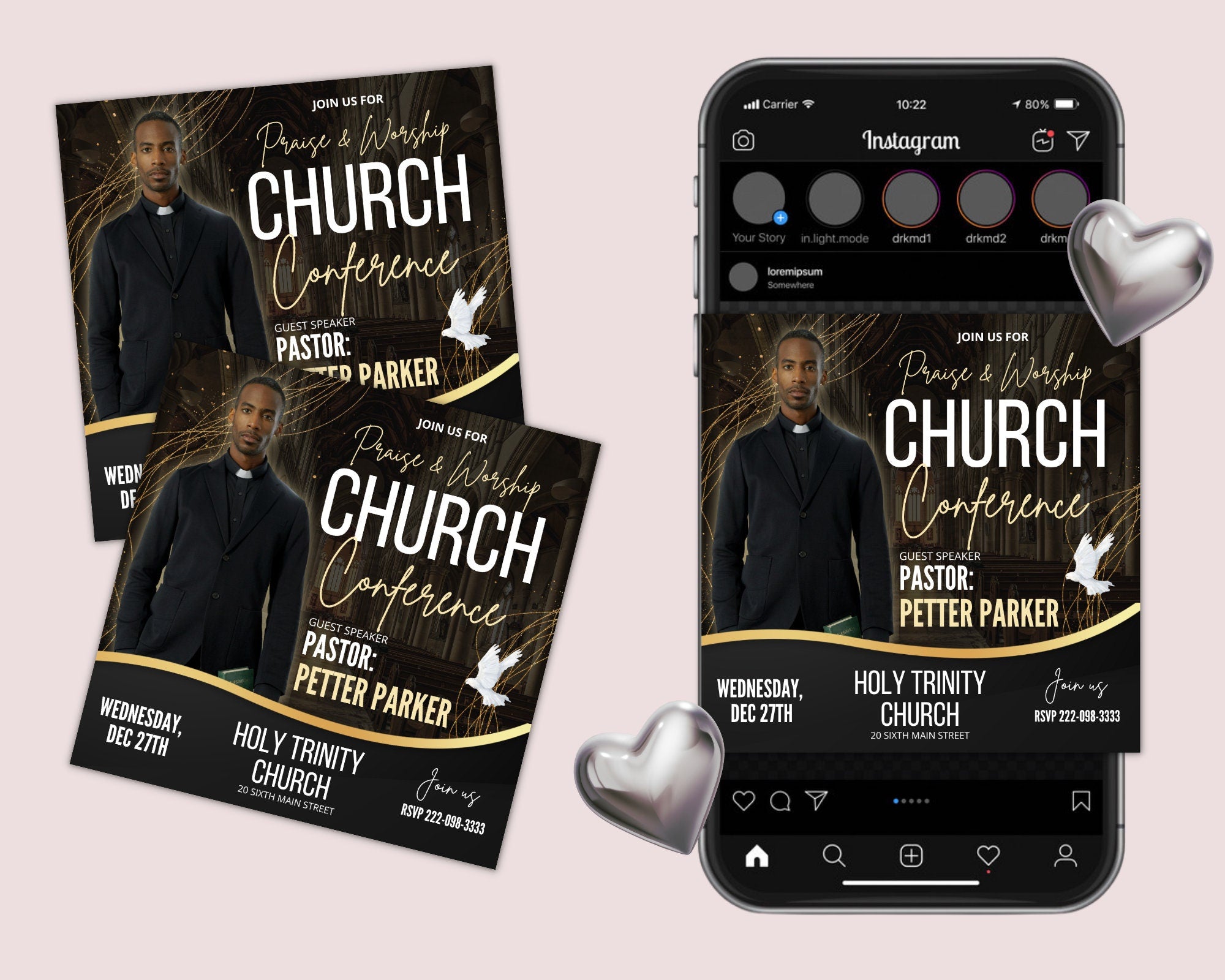 Church Flyer, Editable Canva Church Flyer, Church Flyer Template, Diy Church Conference Flyer, Conference Flyer, Church Service Flyer