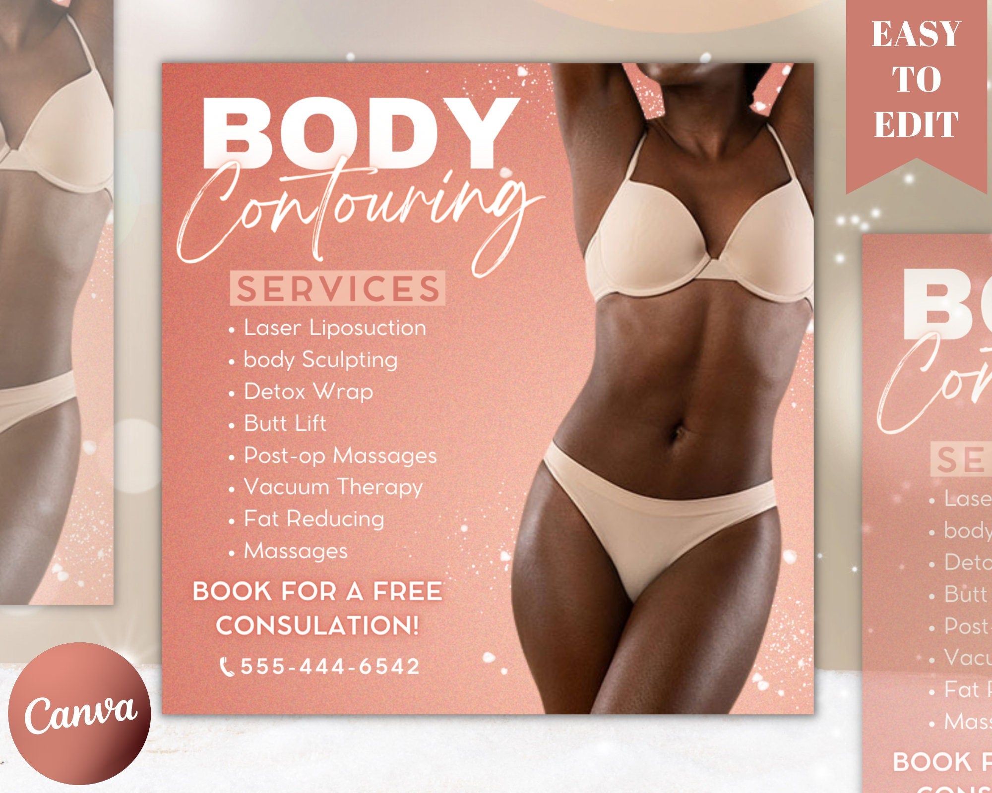 Body Contouring Flyer, Body Sculpting Flyer, Body Contour Flyer, Body Sculpting Post, Body Contouring Template, Body Sculpting