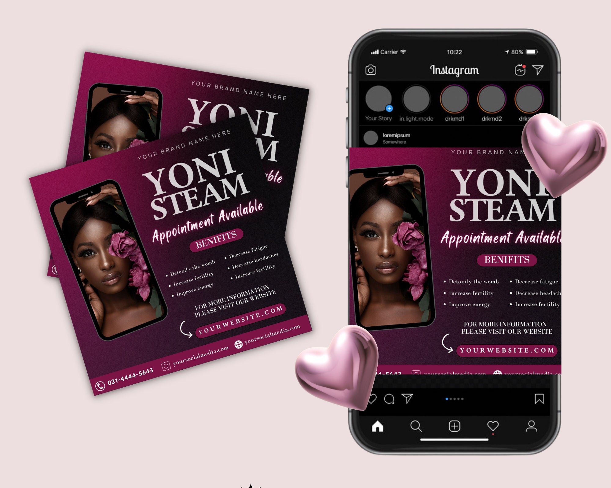 Editable Yoni Steam Social Media Flyer, Yoni Steam Flyer, Feminine Care Products, Feminine Hygiene Template, Feminine Care Flyer