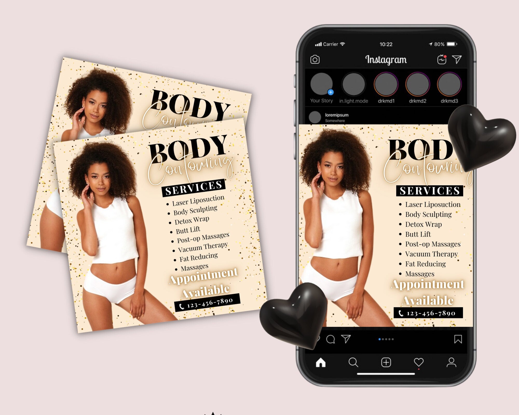 Body Contour Flyer, Body Contouring Flyer, DIY Flyer Template, Body Spa Flyer, Body Sculpting Flyer, Social Media Flyer