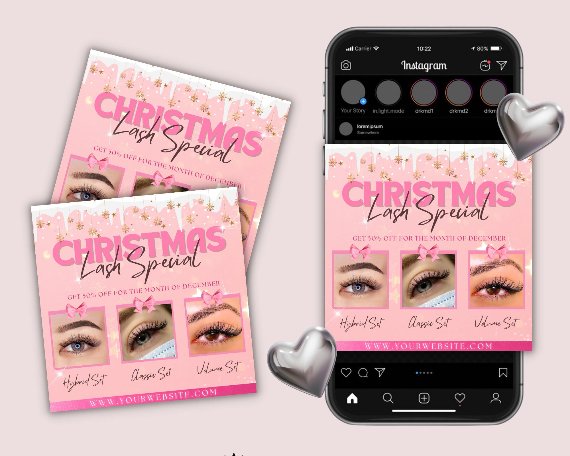 Christmas Lash Extension Flyer, Christmas Lash Flyer, Lash Service, Lash Extension Sale Flyer, Lash MUA Extensions, Extension Services Flyer