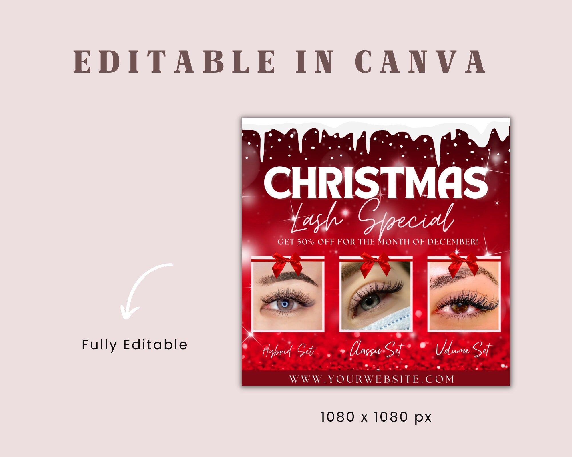 Lash Christmas Flyer, Lash Extension Flyer, Christmas Lash Flyer, Lash Service, Extension Services Flyer, Lash Extension Sale Flyer