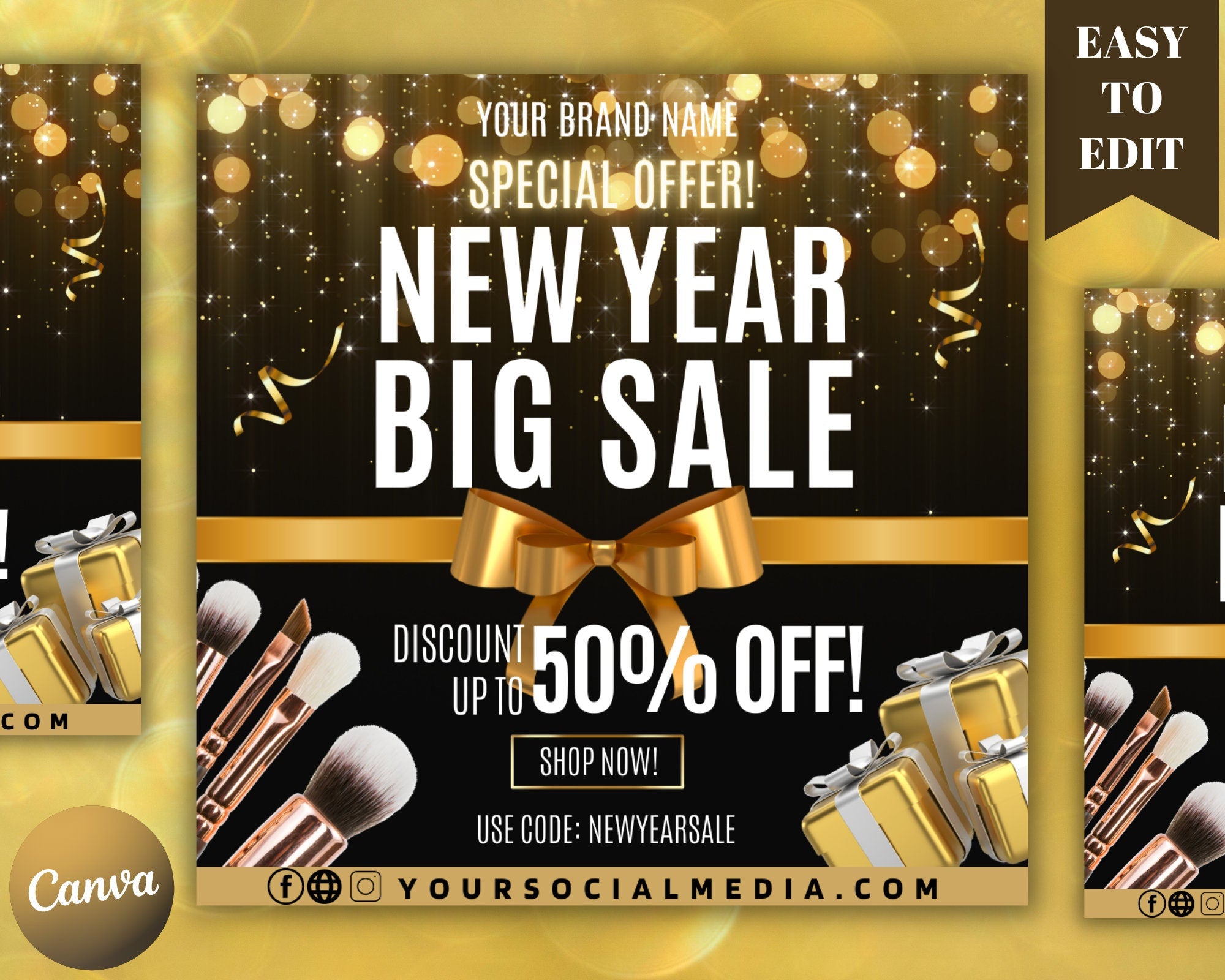 New Year Sale Flyer, Holiday Sale Flyer, Social Media Flyer, New Year Booking, Pre Made Flyer, Flash Sale Flyer