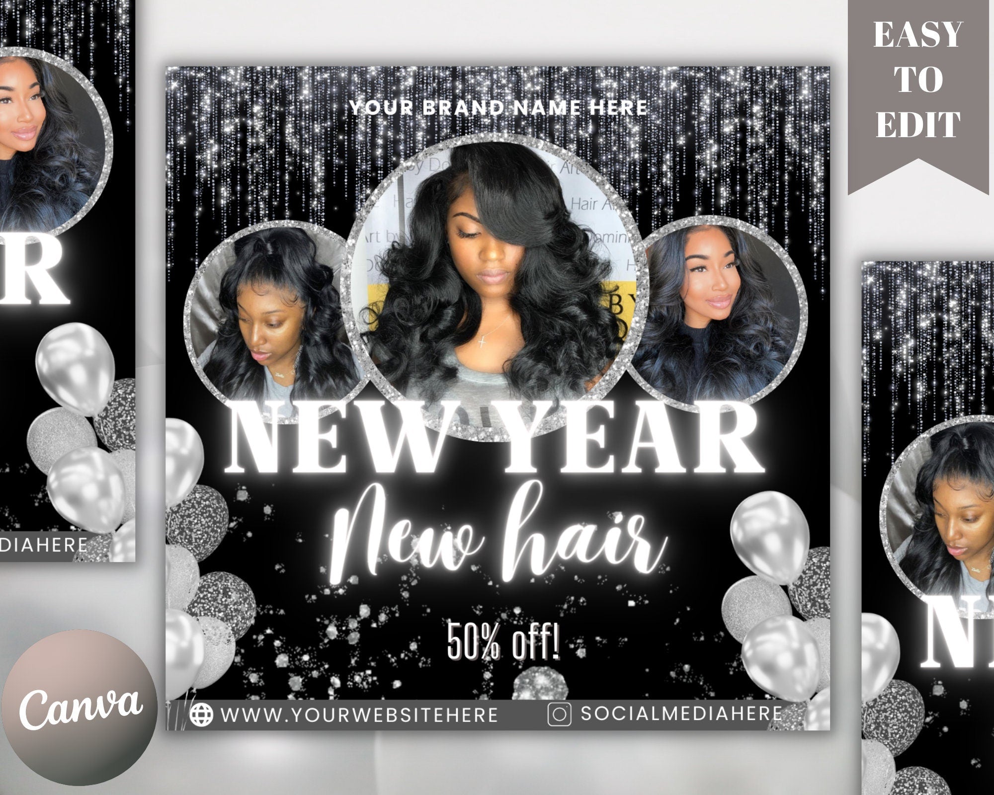 New Year Booking Flyer, Booking Flyer, Social Media Flyer, Diy Flyer, Holiday Flyer, Instagram Post, Book Now Flyer, Hair Flyer