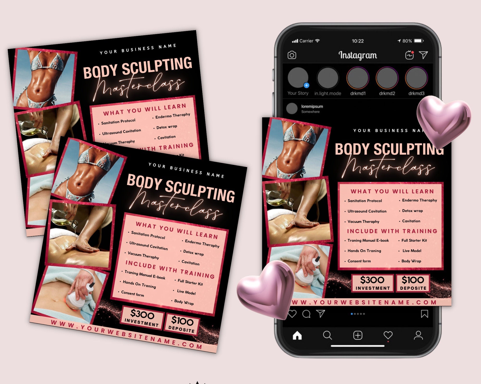 Body Contouring Course Flyer, Body Sculpting Training Flyer, Contour Master class Flyer, Spa Flyer, Body Contour Flyer,