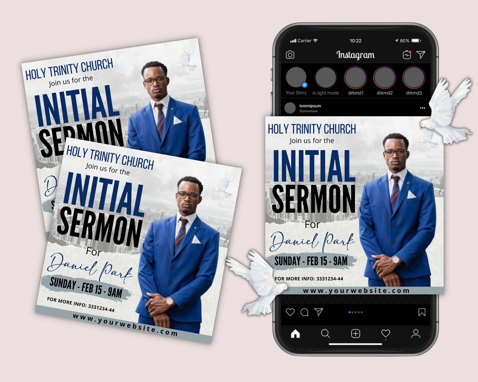 Initial Sermon Invitation Template Flyer,Social Media Flyer Template For Initial Sermon,Church Conference Flyer,Bible Study Invitation Flyer