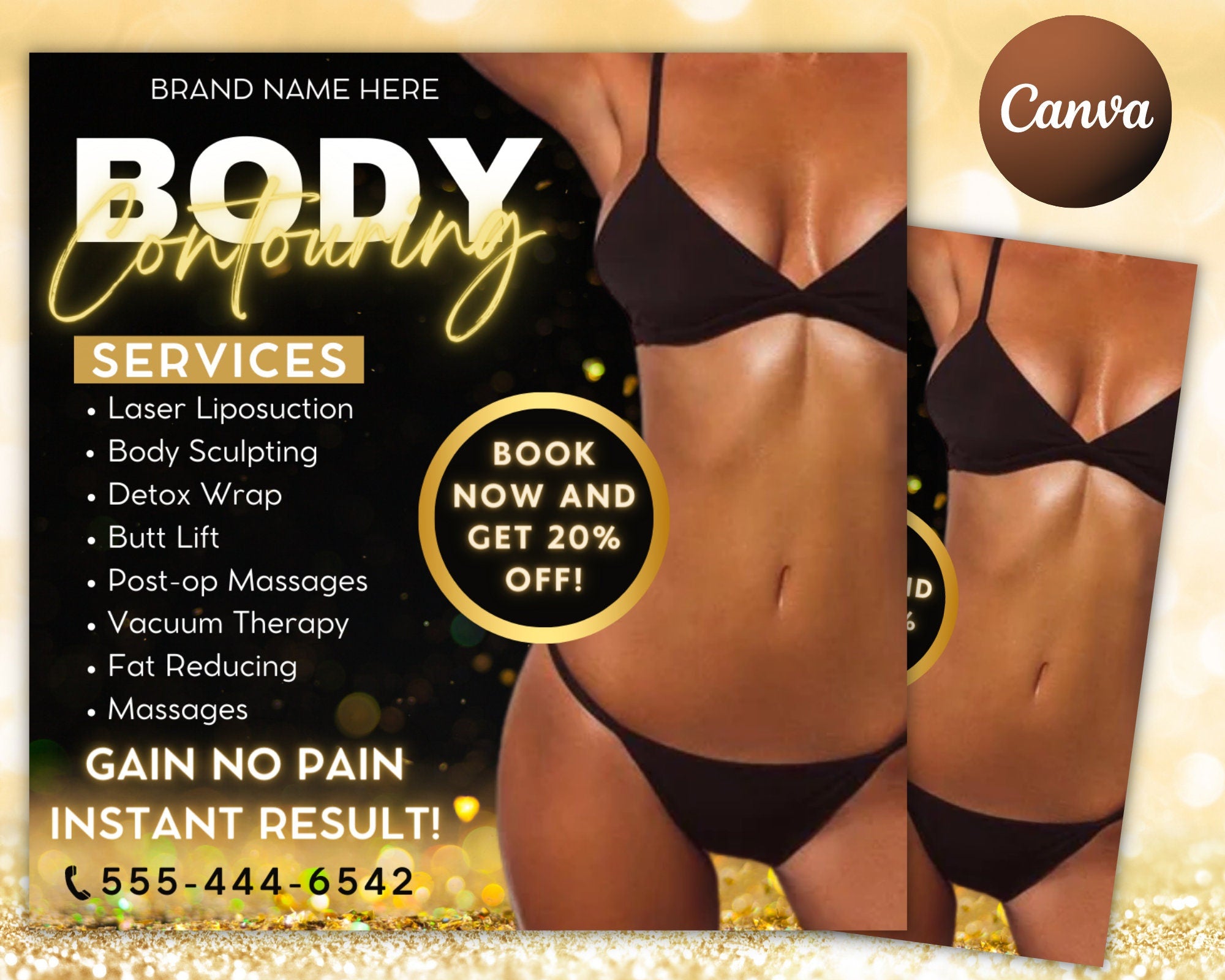 Body Contouring Flyer, Body Contour Flyer, DIY Flyer Template, Body Spa Flyer, Body Sculpting Flyer, Social Media Flyer