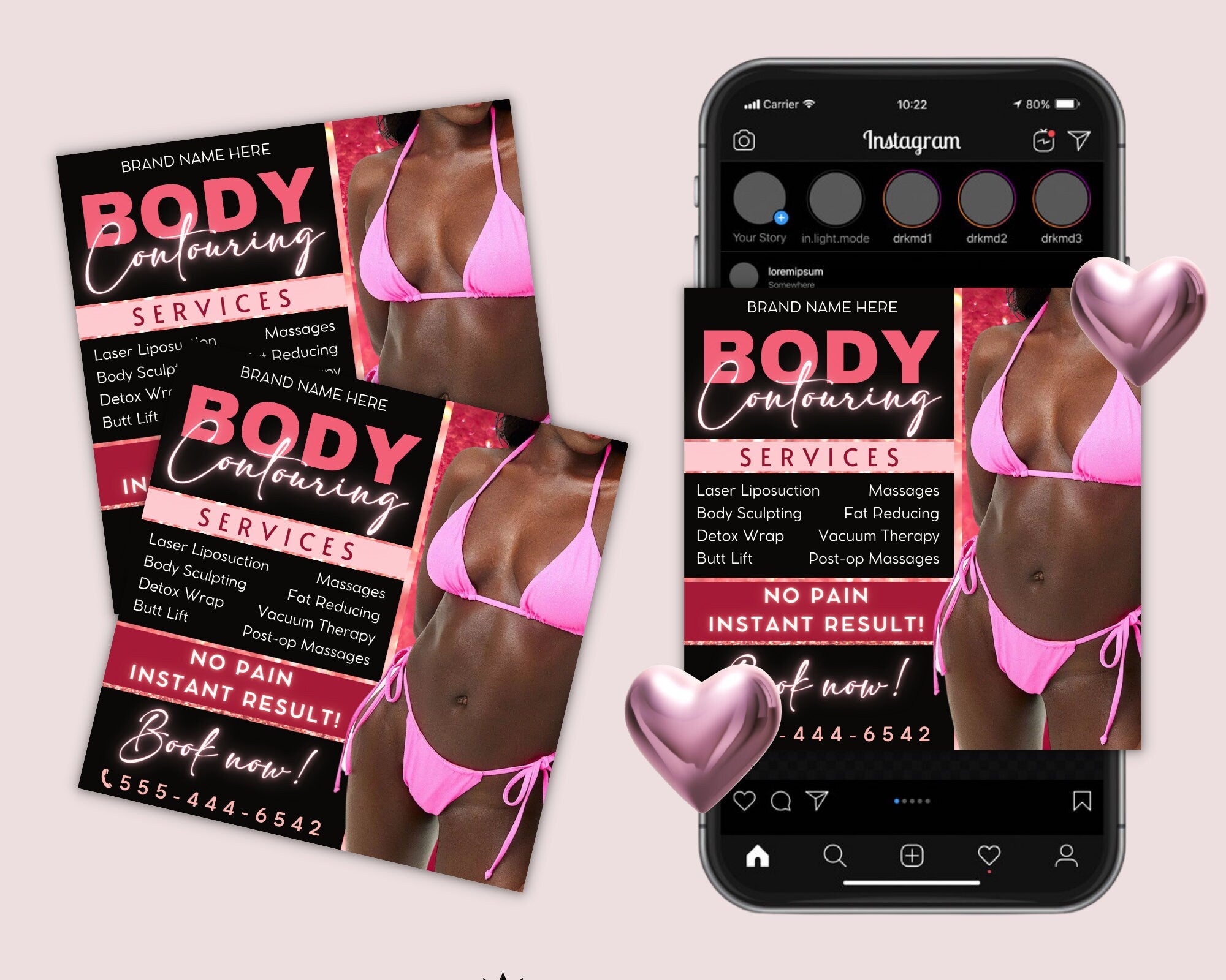 Body Sculpting Flyer, Body Contour Flyer, Body Contouring Flyer, DIY Flyer Template, Body Spa Flyer, Social Media Flyer