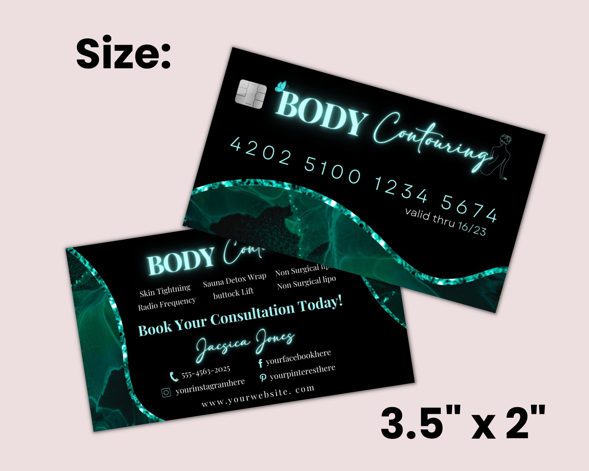 Body Sculpting Business Card, Body Contouring Business Card, Spa Business Card, DIY Body Contouring Business Card, Body Contour Cards