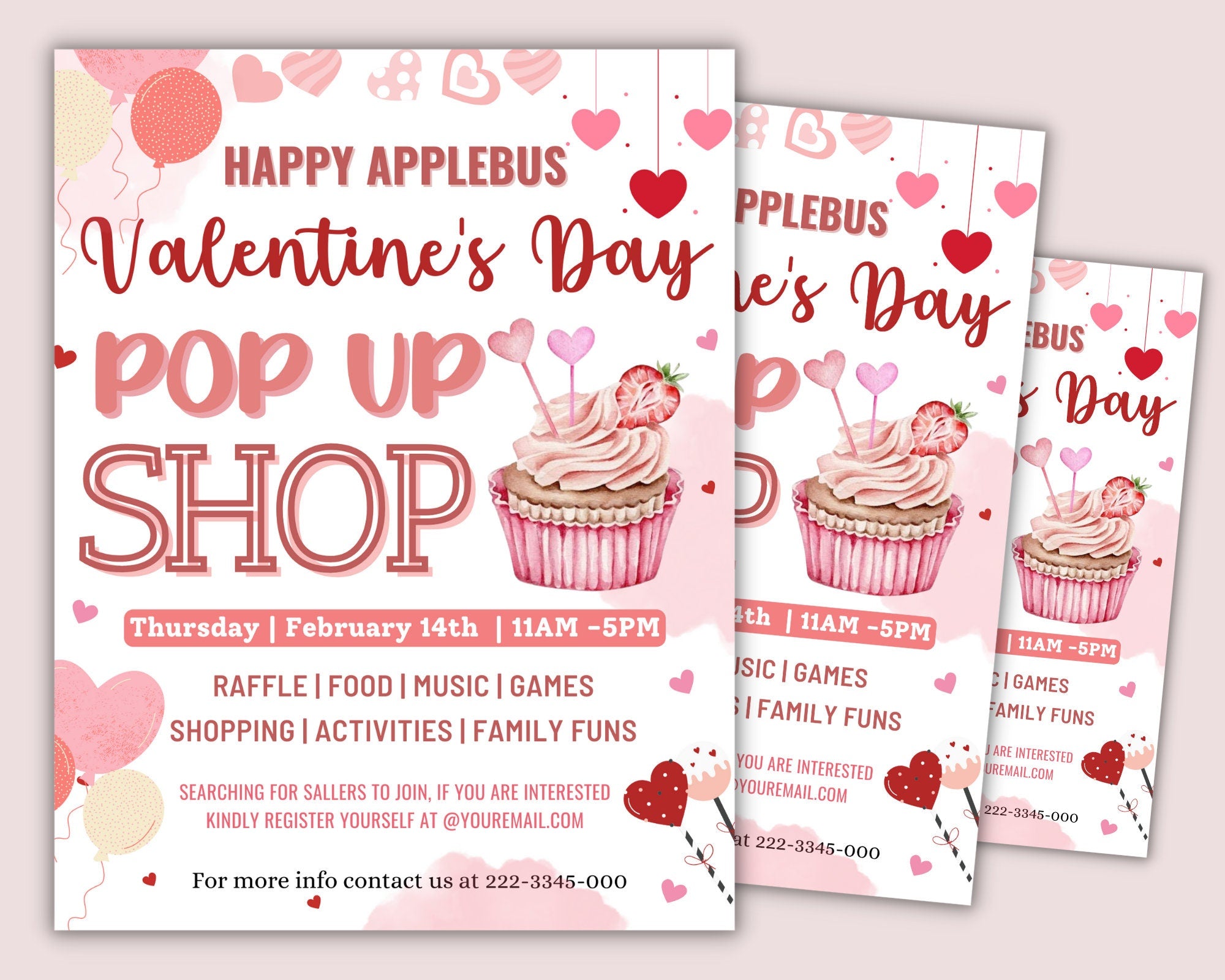 Valentine Pop Up Shop Flyer, Shopping Flyer, Social Media Flyer, Valentine Event, Valentine Festival, Valentine Flyer, Sale Flyer